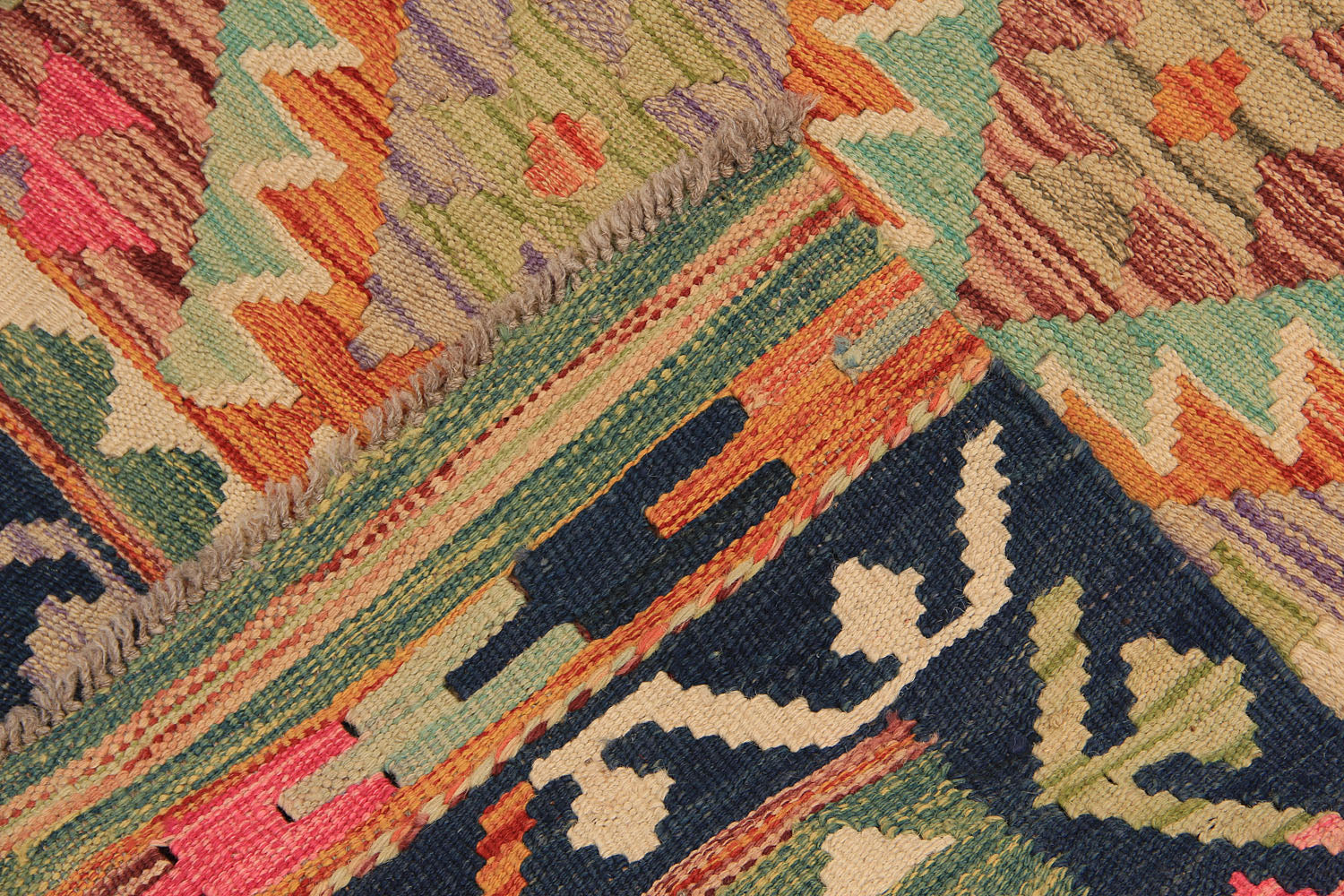 Multy Handmade Veggie Dye Kilim Rug Runner