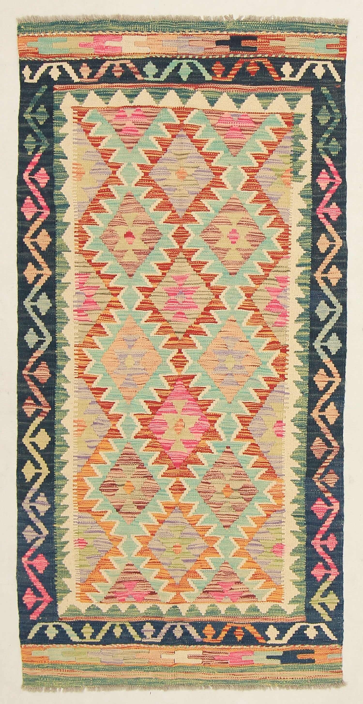 Multy Handmade Veggie Dye Kilim Rug Runner