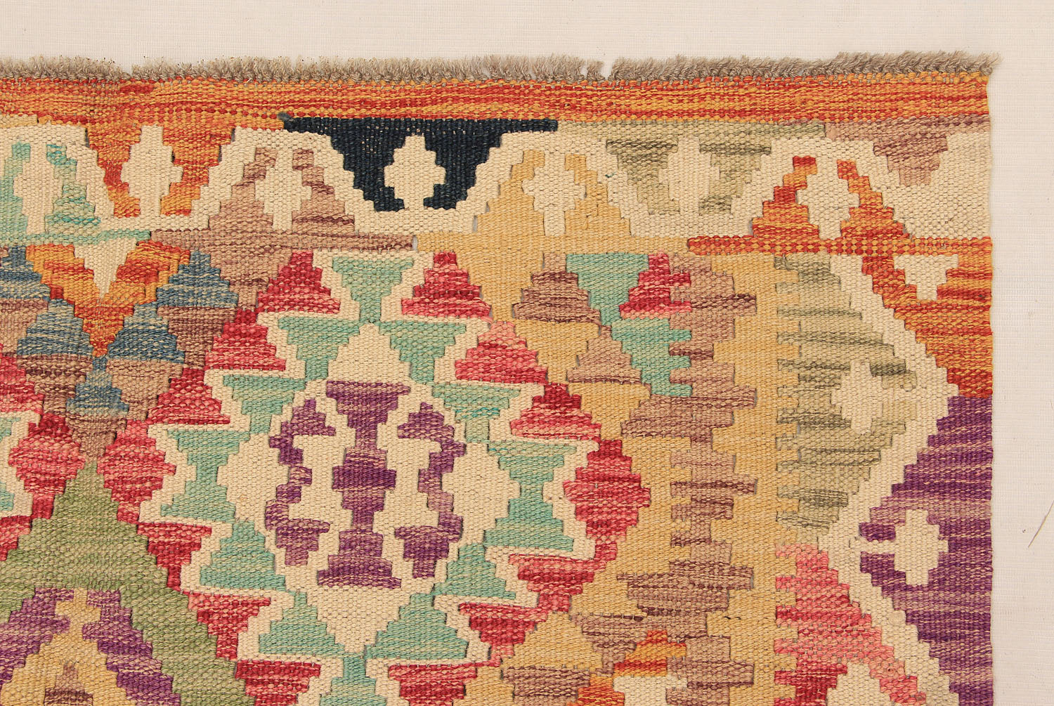 3' 3" X 6' Multy Handmade Veggie Dye Kilim Rug Rectangular