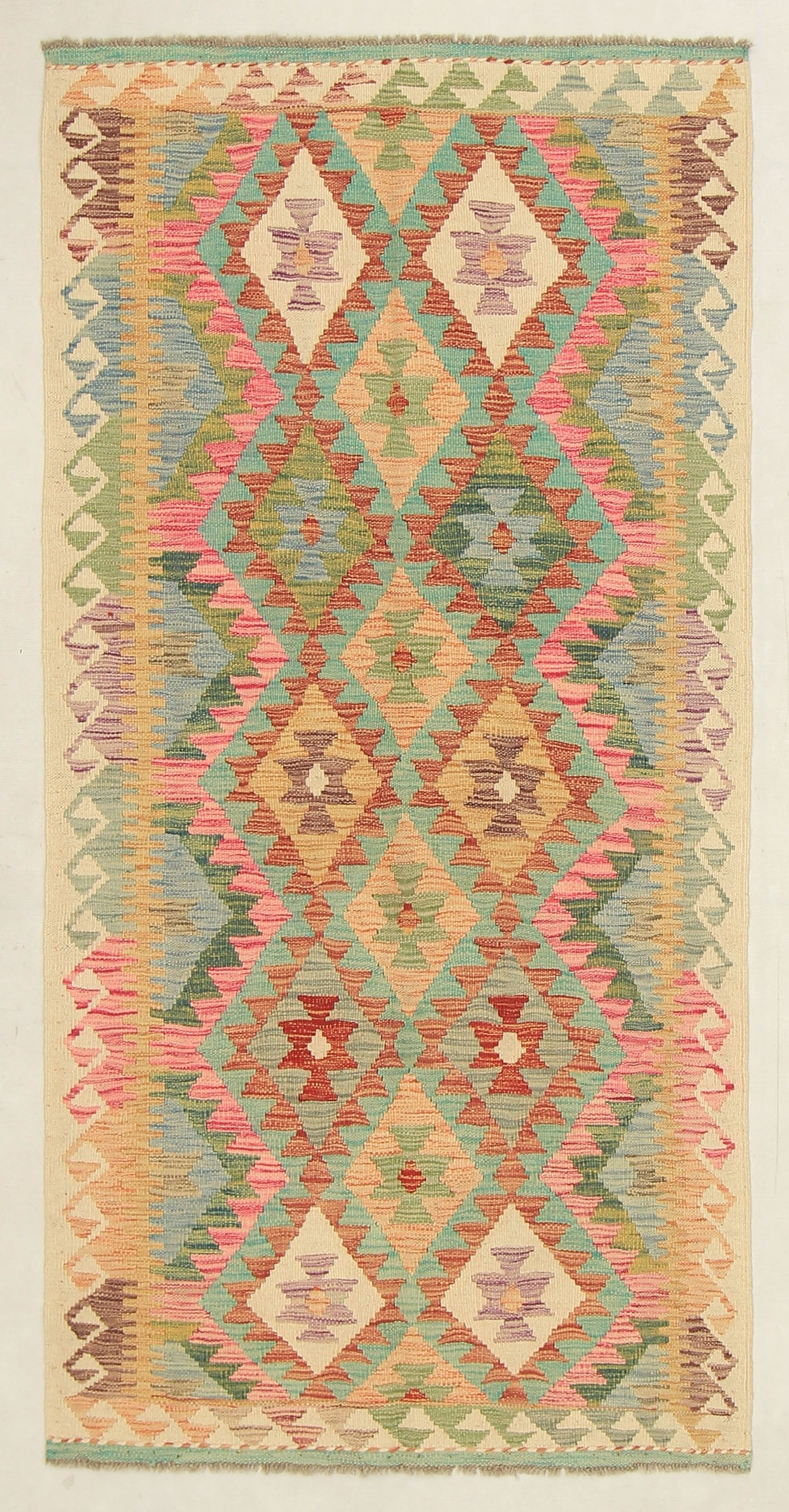 Multy Handmade Veggie Dye Kilim Rug Runner
