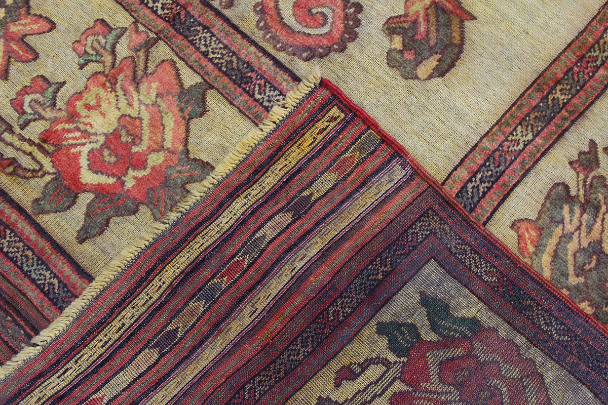Yellow Handmade Berjista Afghan Rug Rectangular