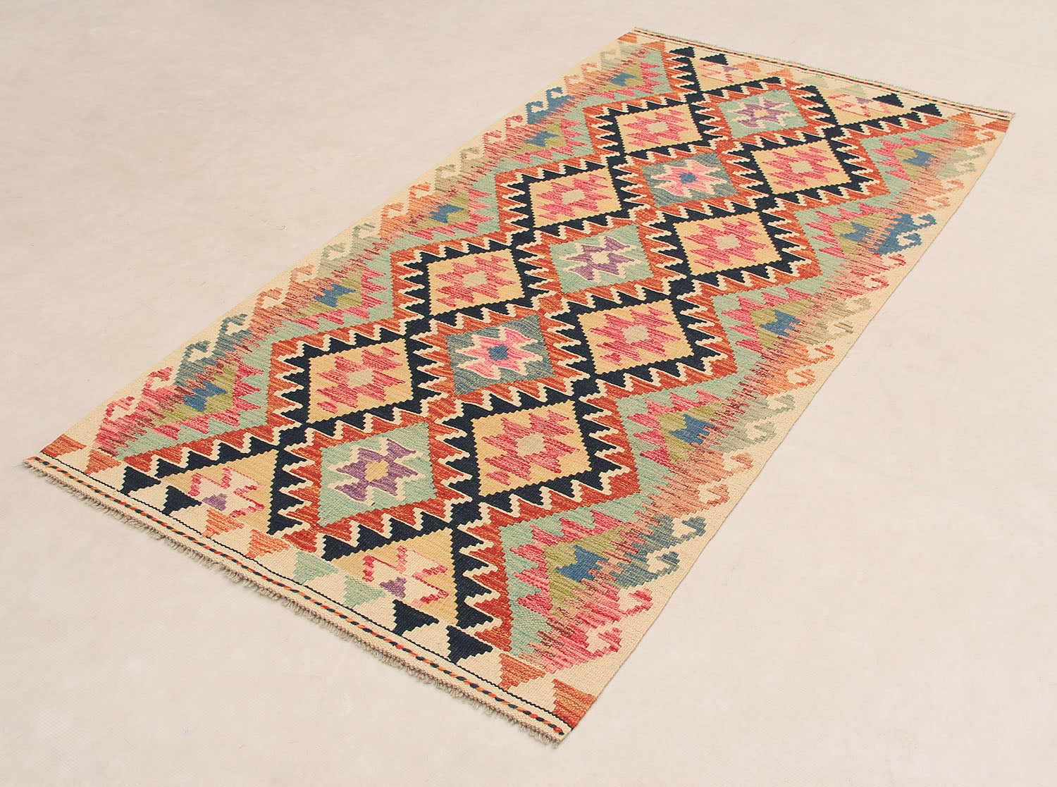 Multy Handmade Veggie Dye Kilim Rug Rectangular