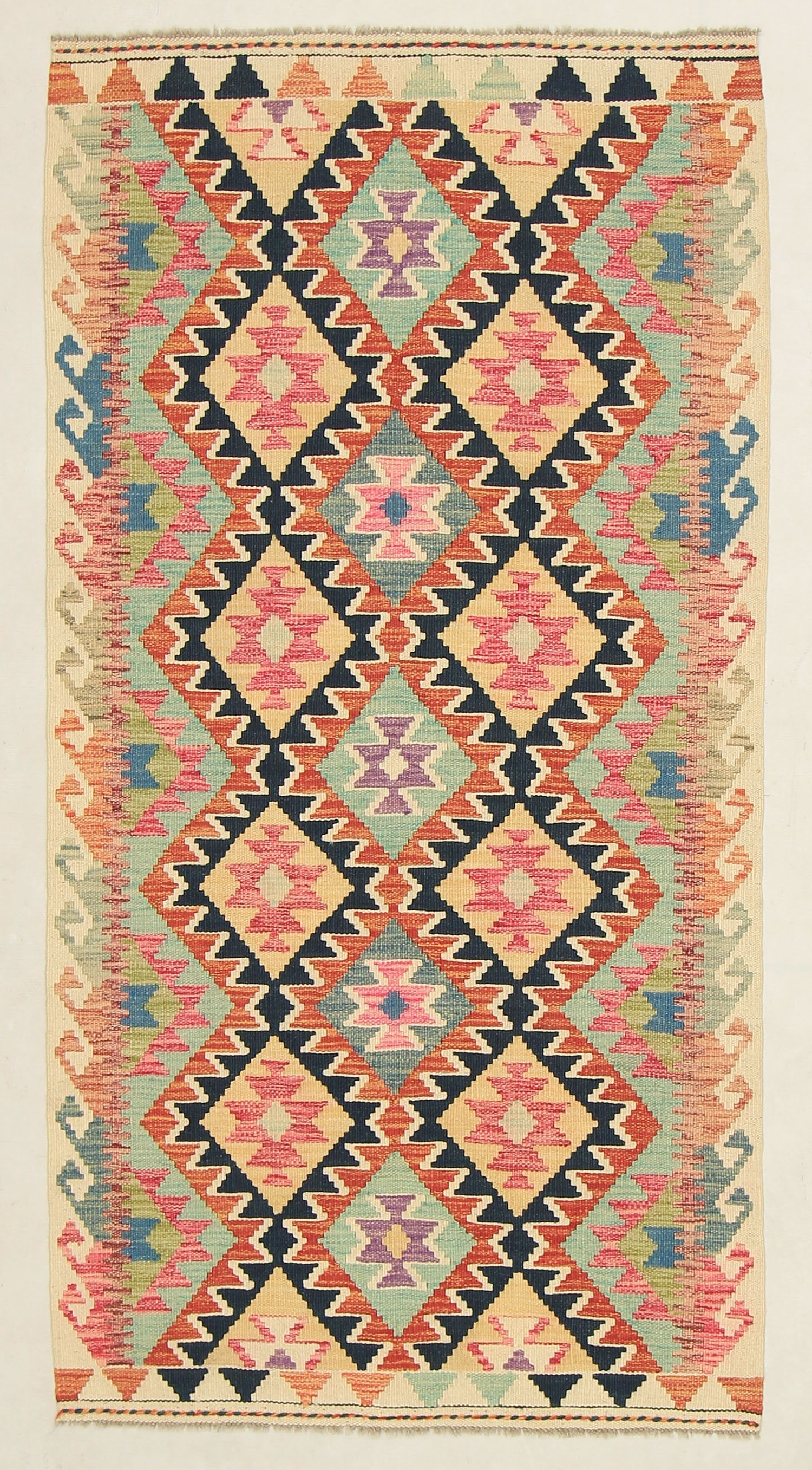 Multy Handmade Veggie Dye Kilim Rug Rectangular