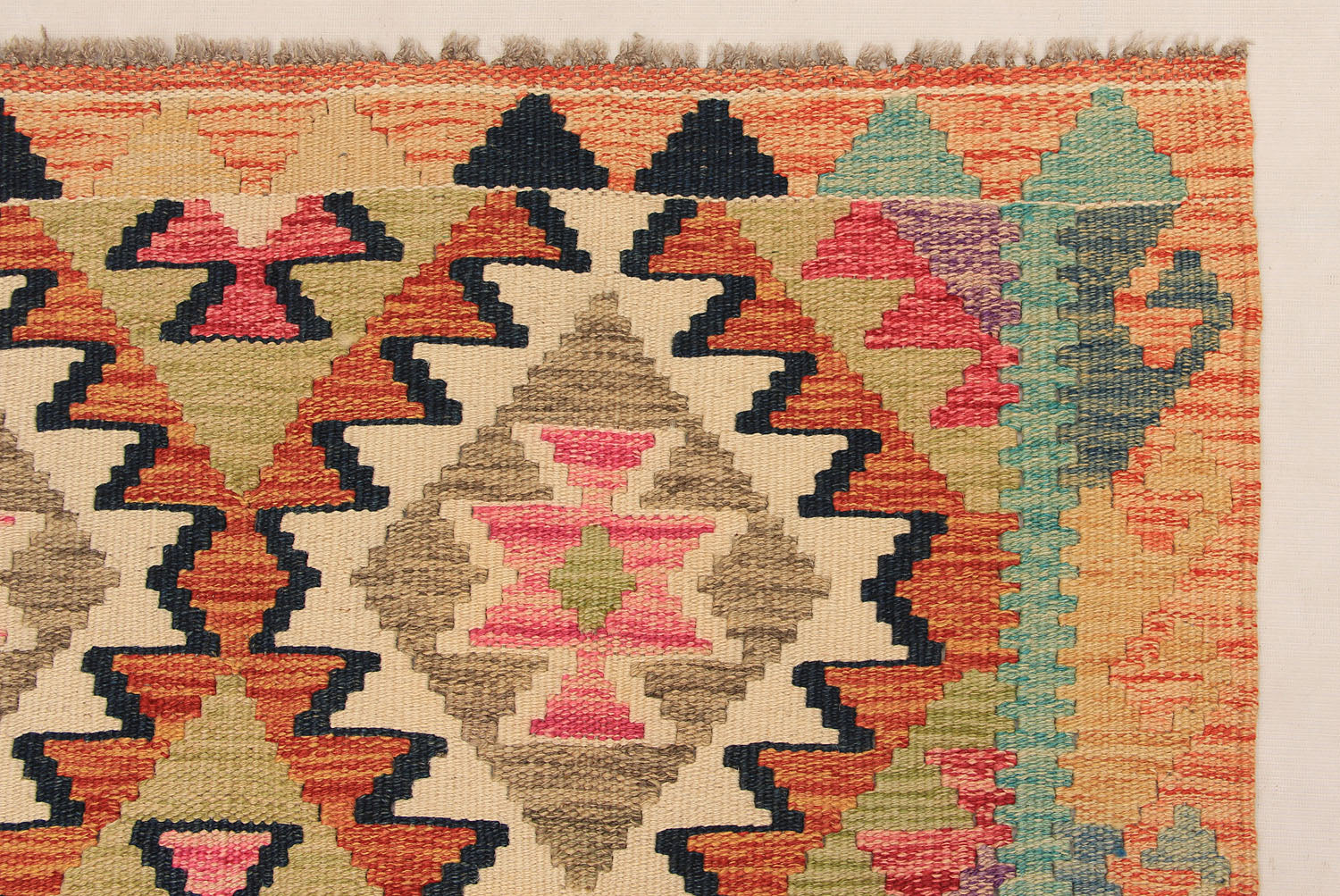 Multy Handmade Veggie Dye Kilim Rug Runner