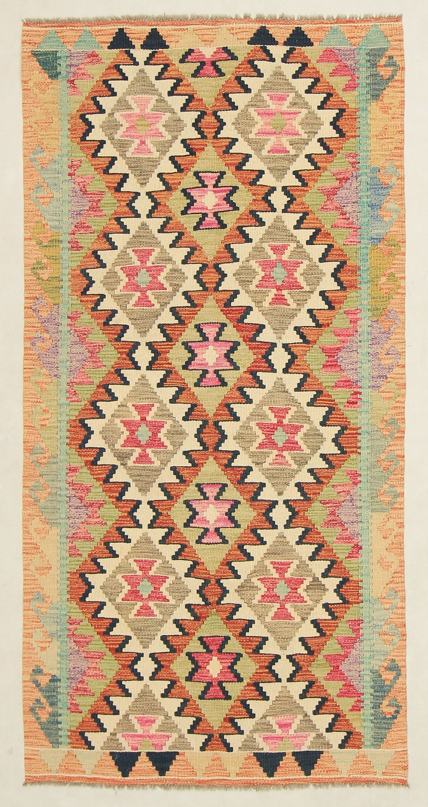 Multy Handmade Veggie Dye Kilim Rug Runner