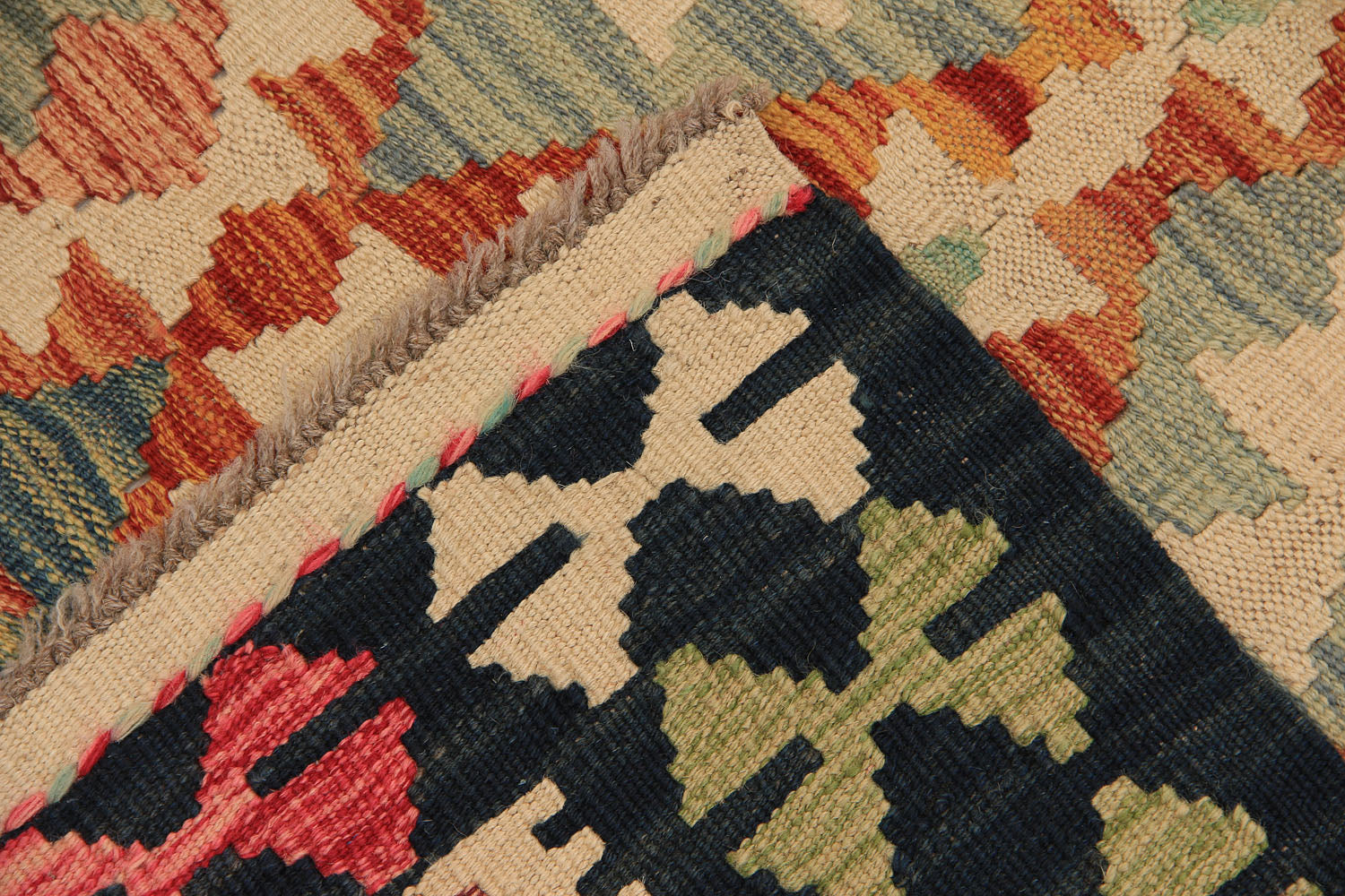 Multy Handmade Veggie Dye Kilim Rug Runner