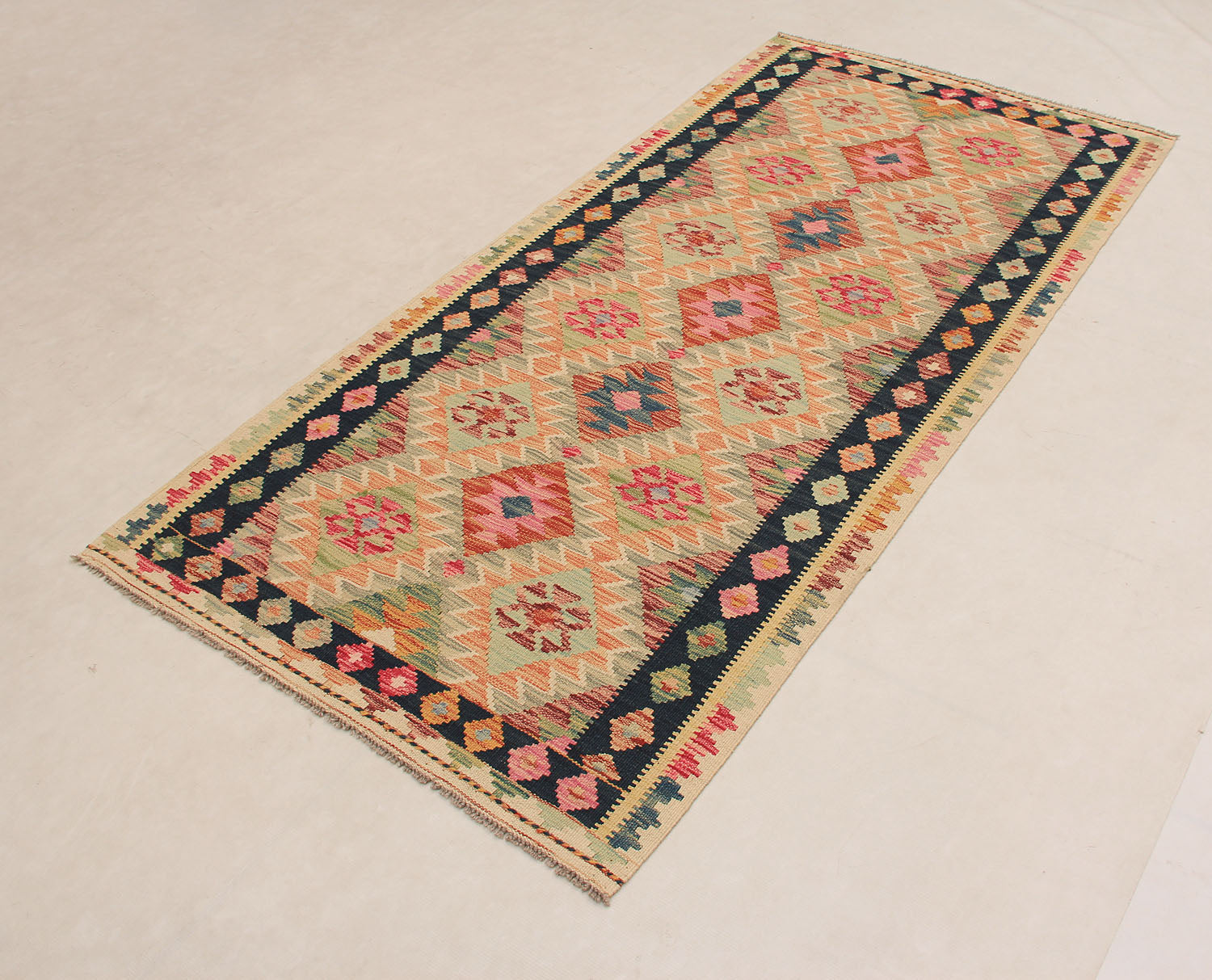 Multy Handmade Veggie Dye Kilim Rug Runner