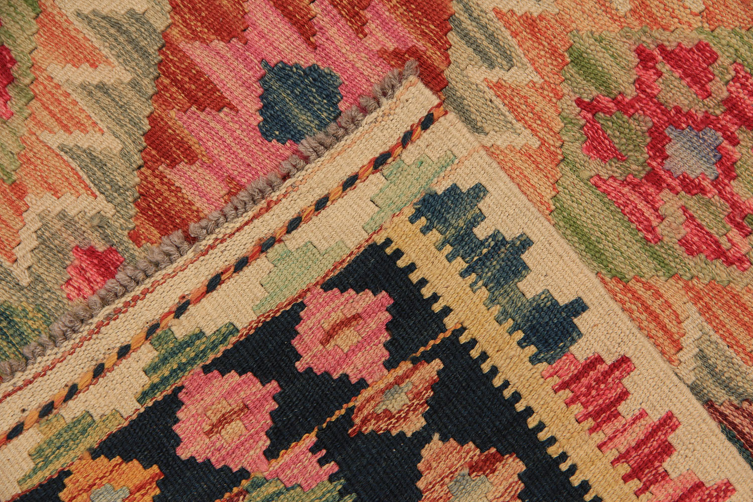 Multy Handmade Veggie Dye Kilim Rug Runner