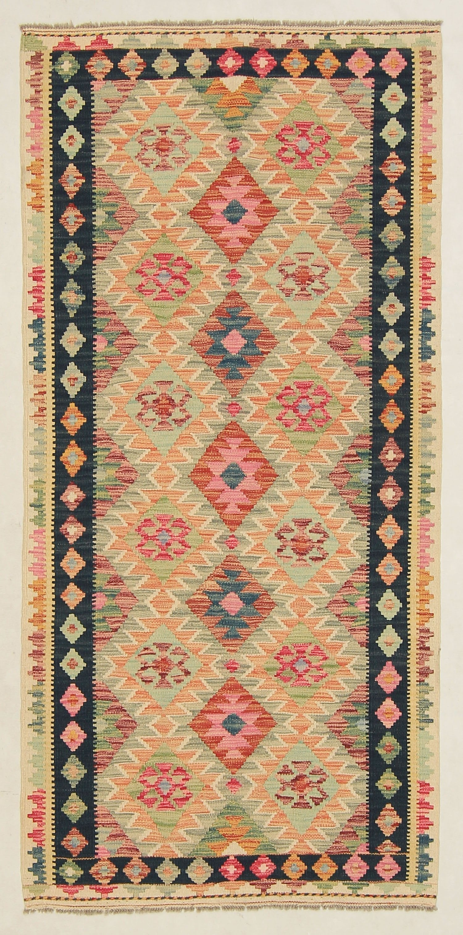 Multy Handmade Veggie Dye Kilim Rug Runner
