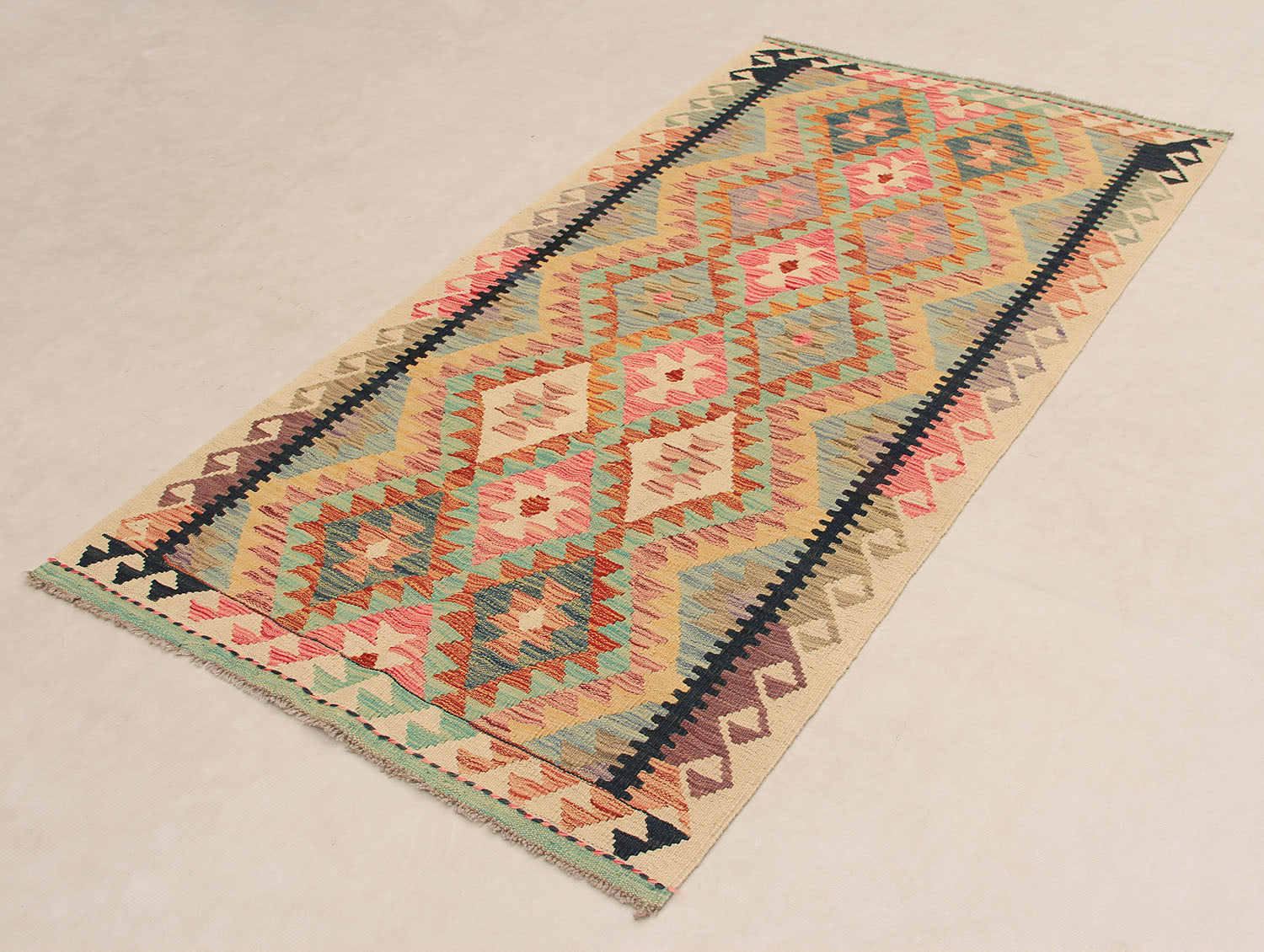 Multy Handmade Veggie Dye Kilim Rug Runner