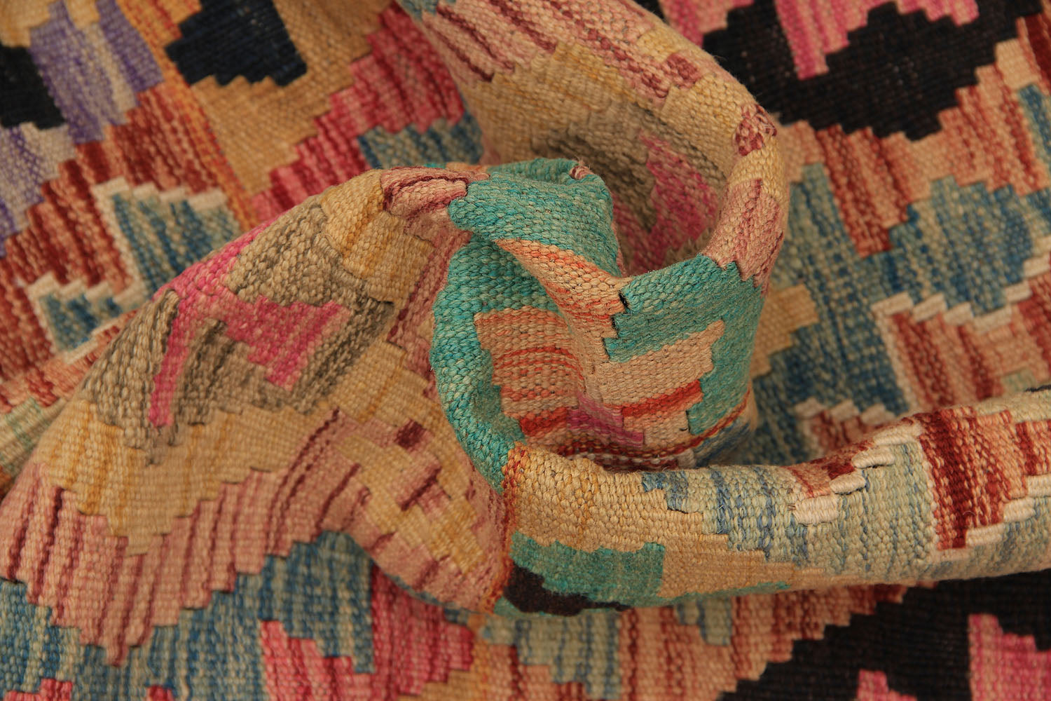 Multy Handmade Veggie Dye Kilim Rug Runner