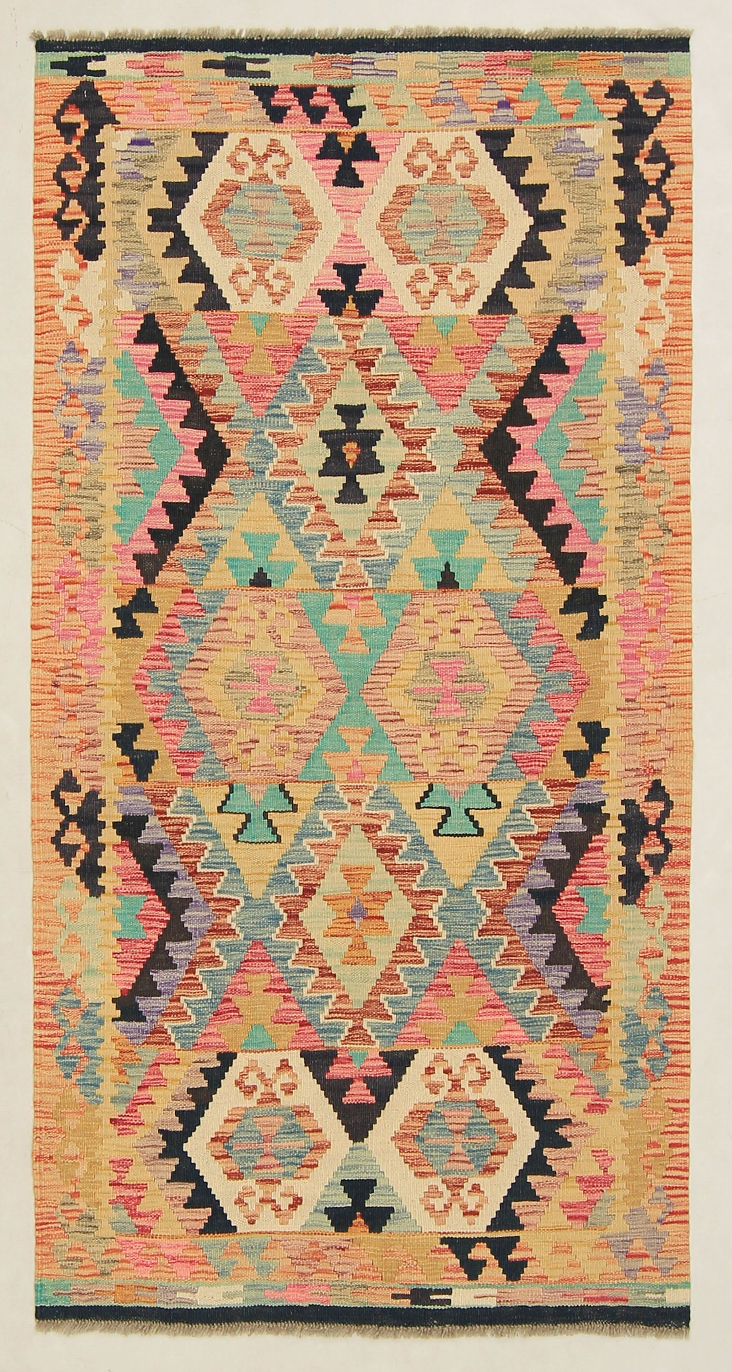 Multy Handmade Veggie Dye Kilim Rug Runner