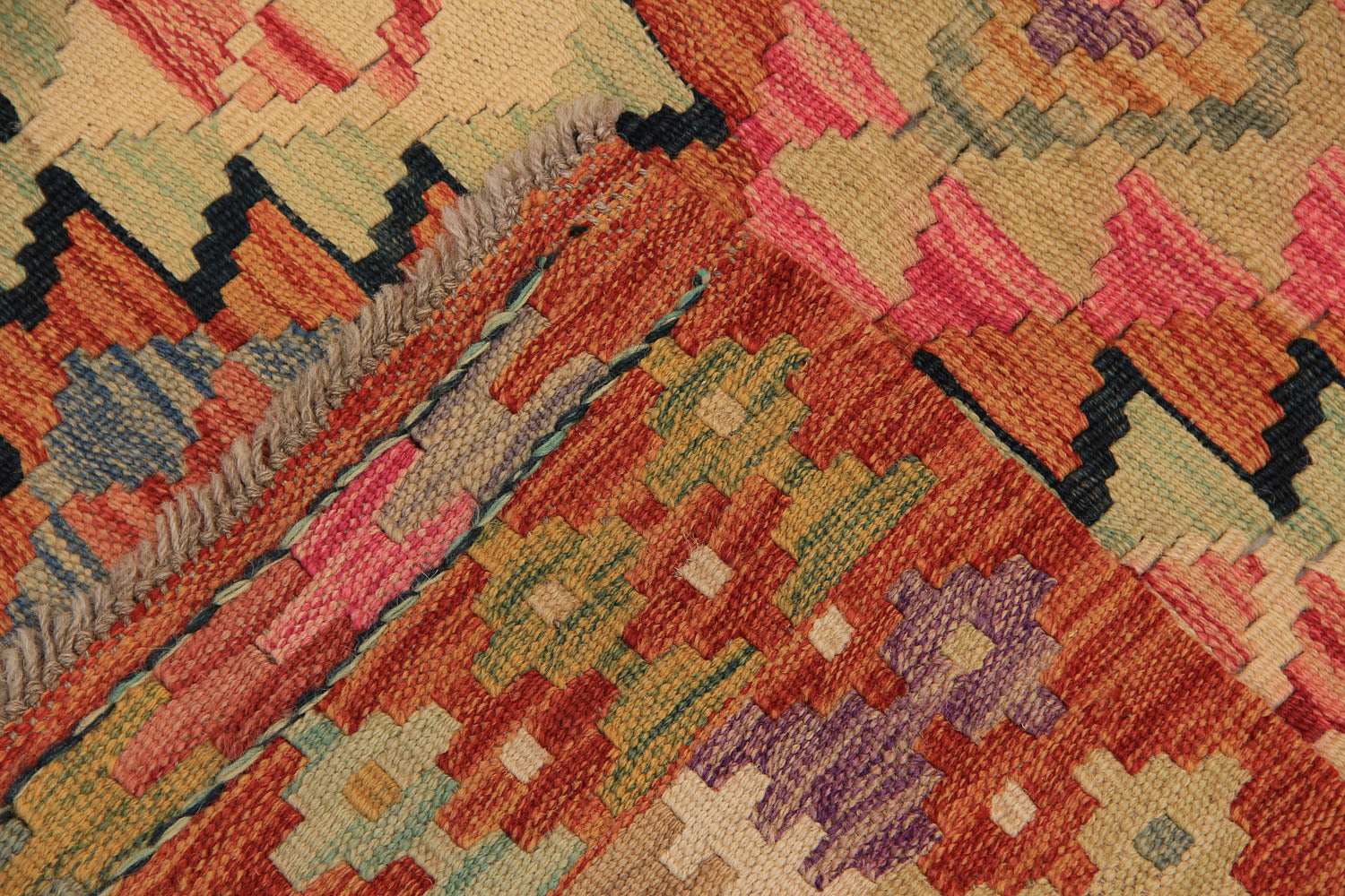 Multy Handmade Veggie Dye Kilim Rug Rectangular