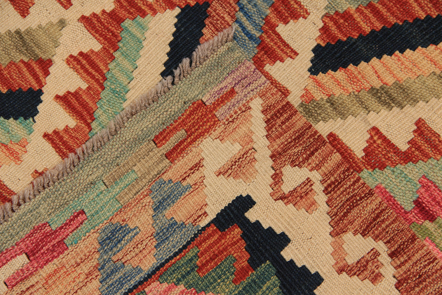 Multy Handmade Veggie Dye Kilim Rug Rectangular