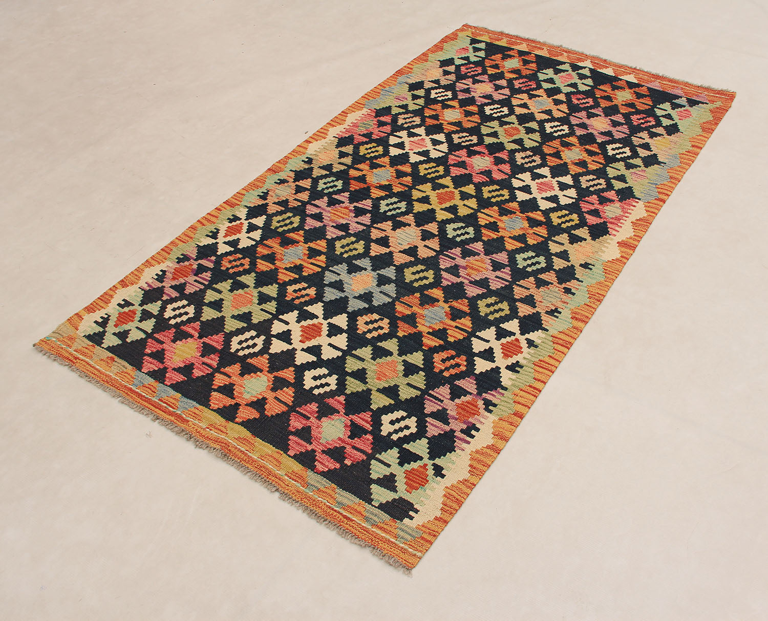 3' 3" X 6' Multy Handmade Veggie Dye Kilim Rug Rectangular