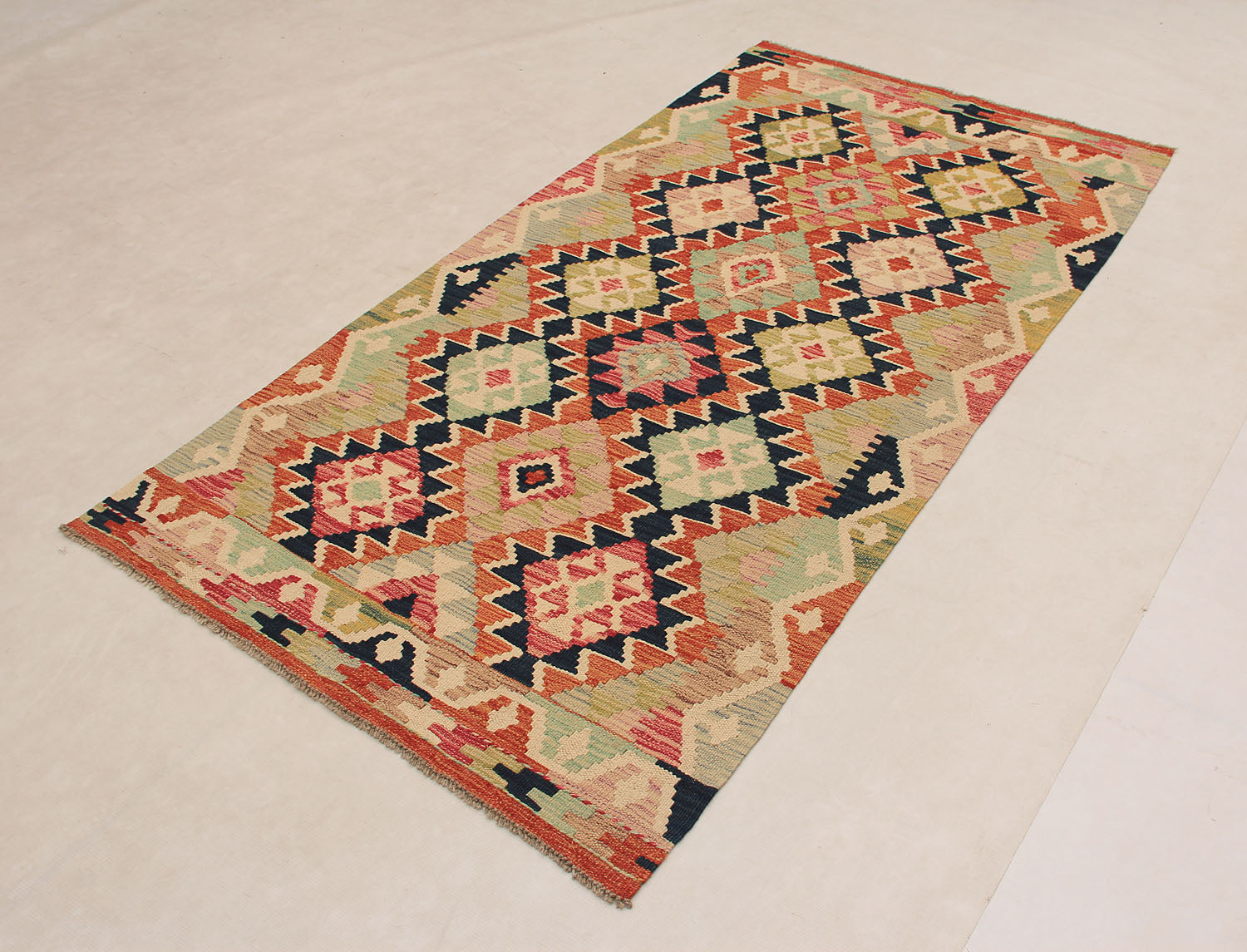 Multy Handmade Veggie Dye Kilim Rug Runner