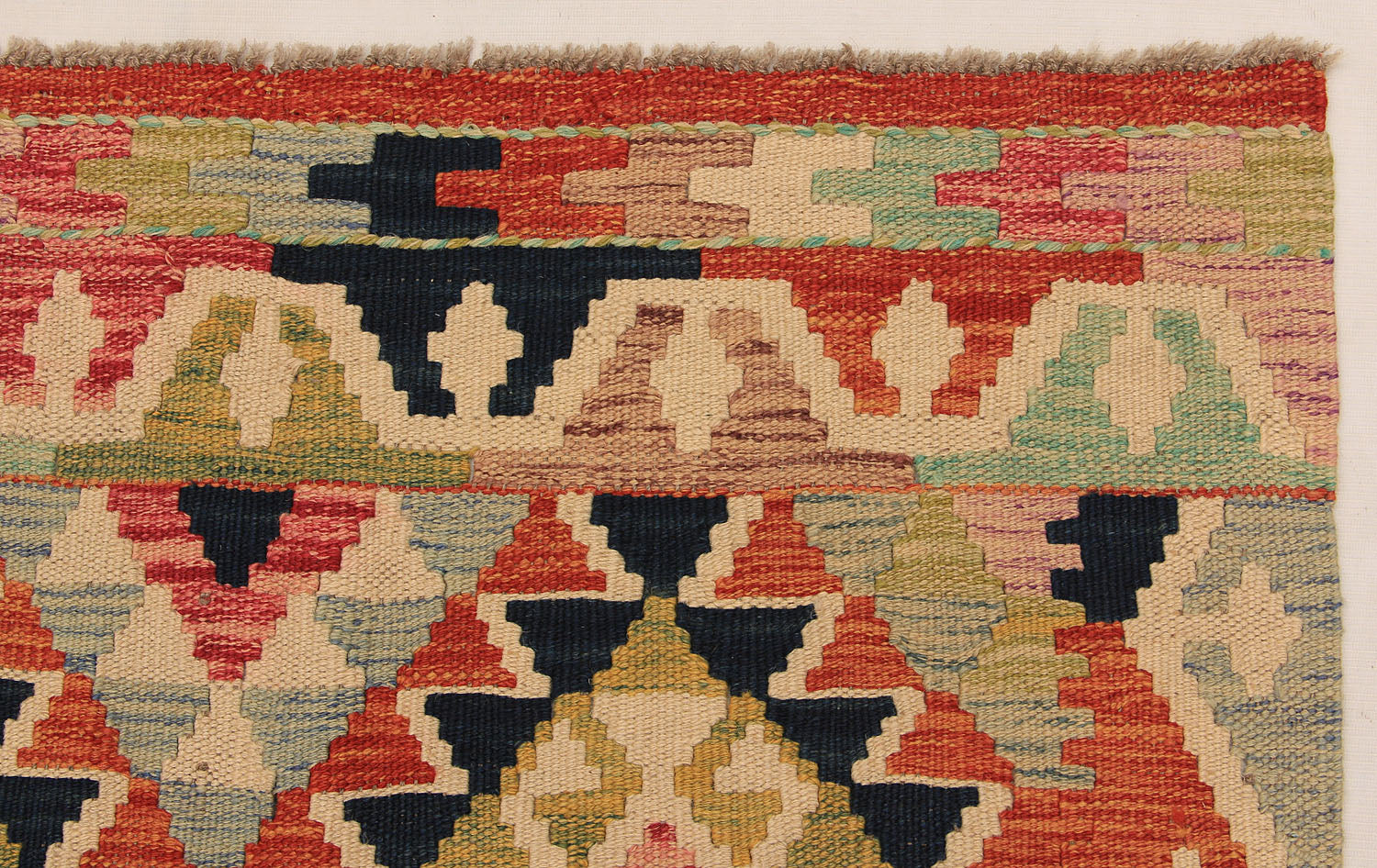Multy Handmade Veggie Dye Kilim Rug Runner