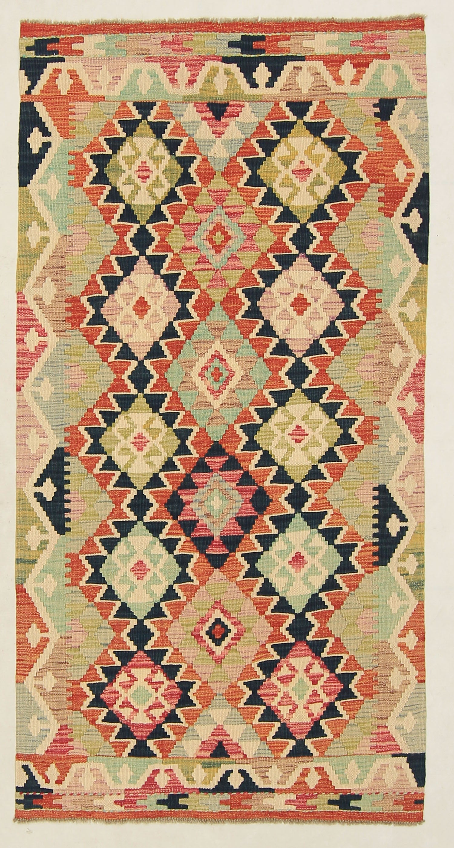 Multy Handmade Veggie Dye Kilim Rug Runner