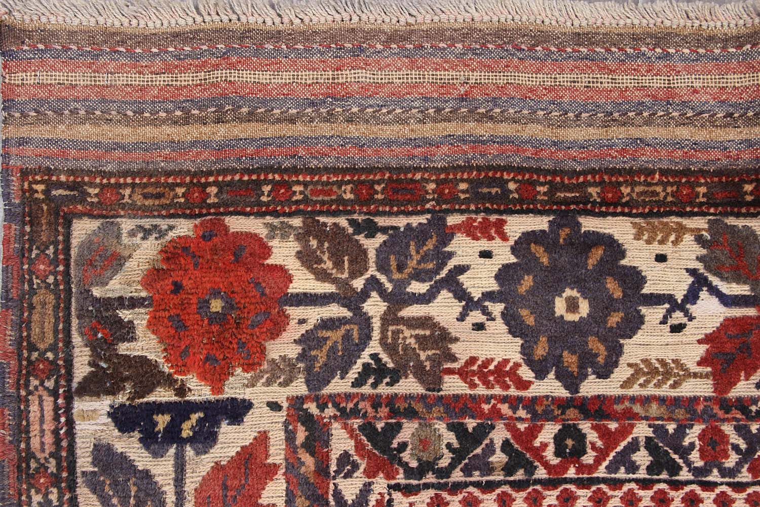 4' x 6' Ivory Handmade Berjista Afghan Rug Rectangular