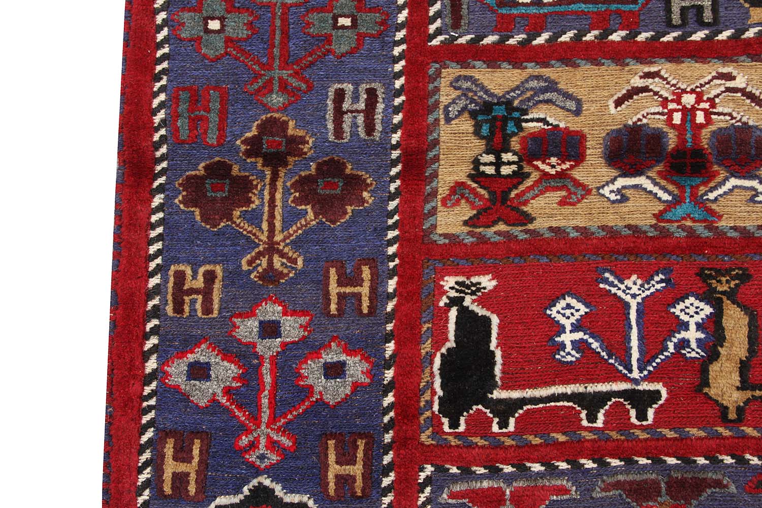 4' x 6' Multi Handmade Berjista Afghan Rug Rectangular