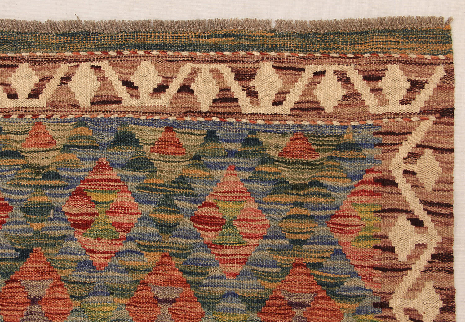 6' 6"X 10' Multy Handmade Veggie Dye Kilim Rug Rectangular