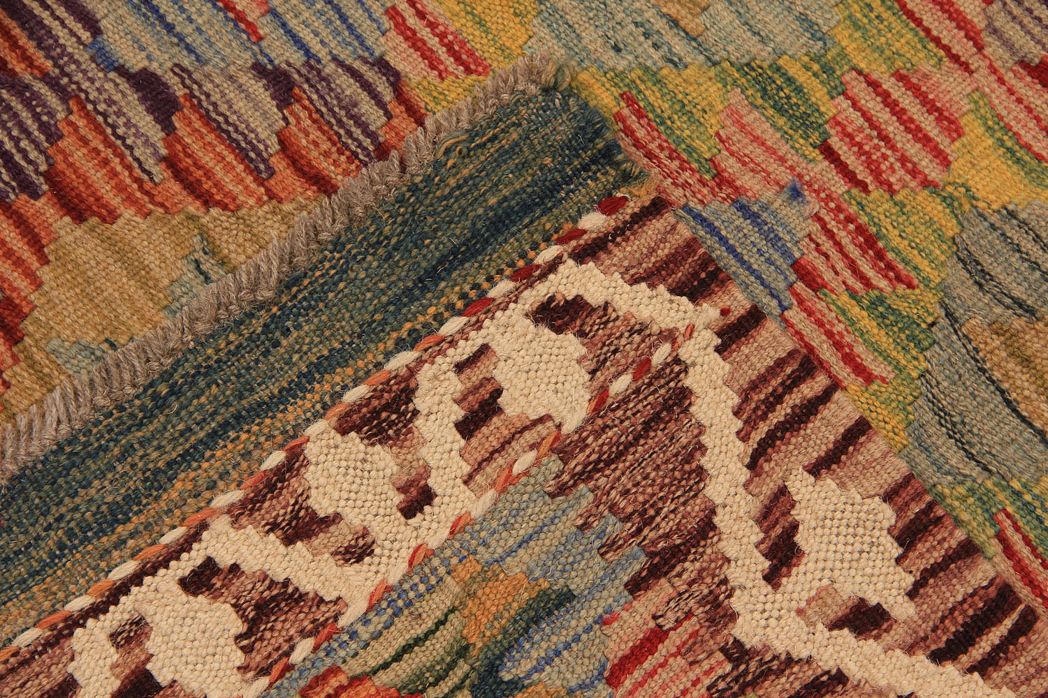6' 6"X 10' Multy Handmade Veggie Dye Kilim Rug Rectangular