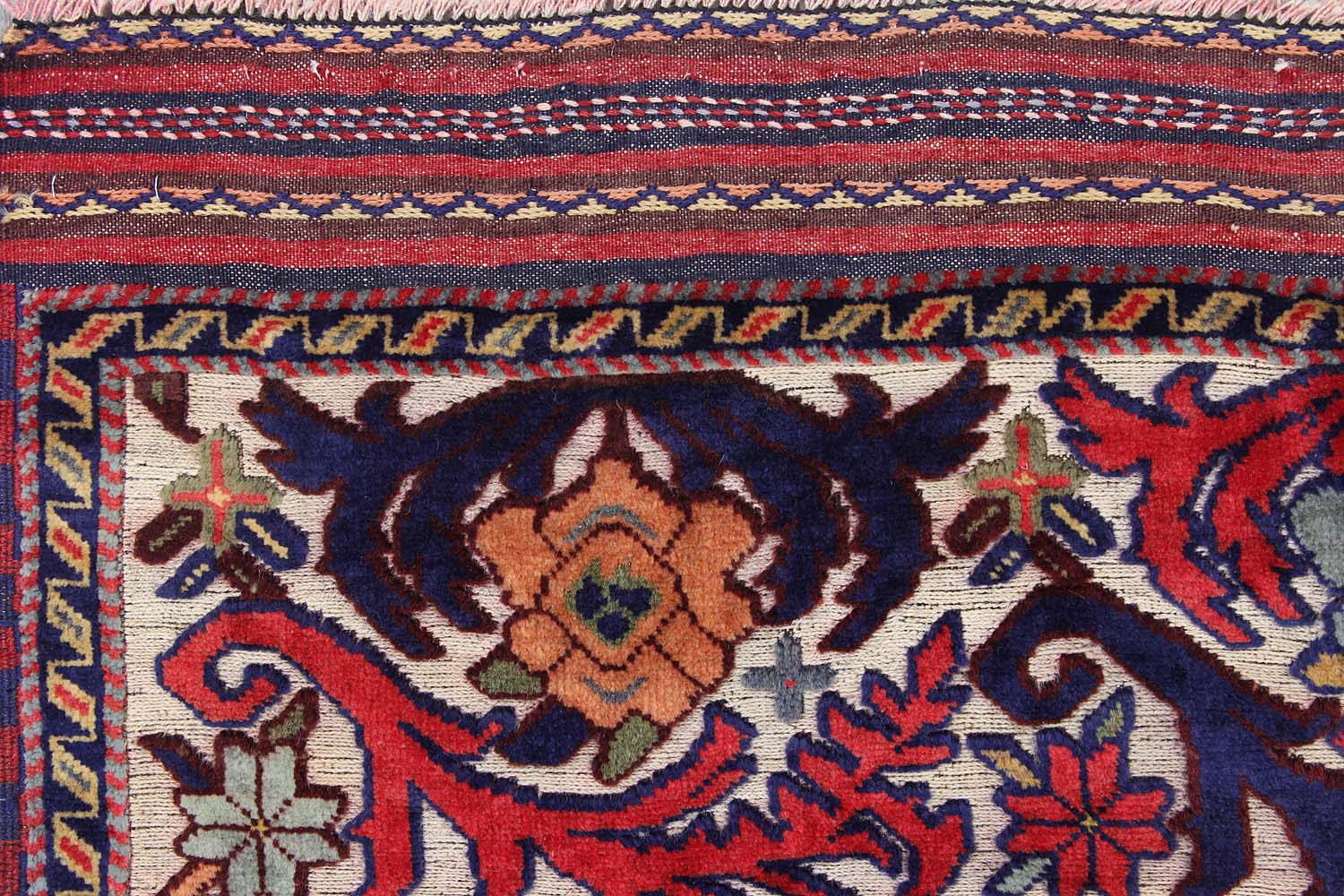 4' x 6' Red Handmade Berjista Afghan Rug Rectangular