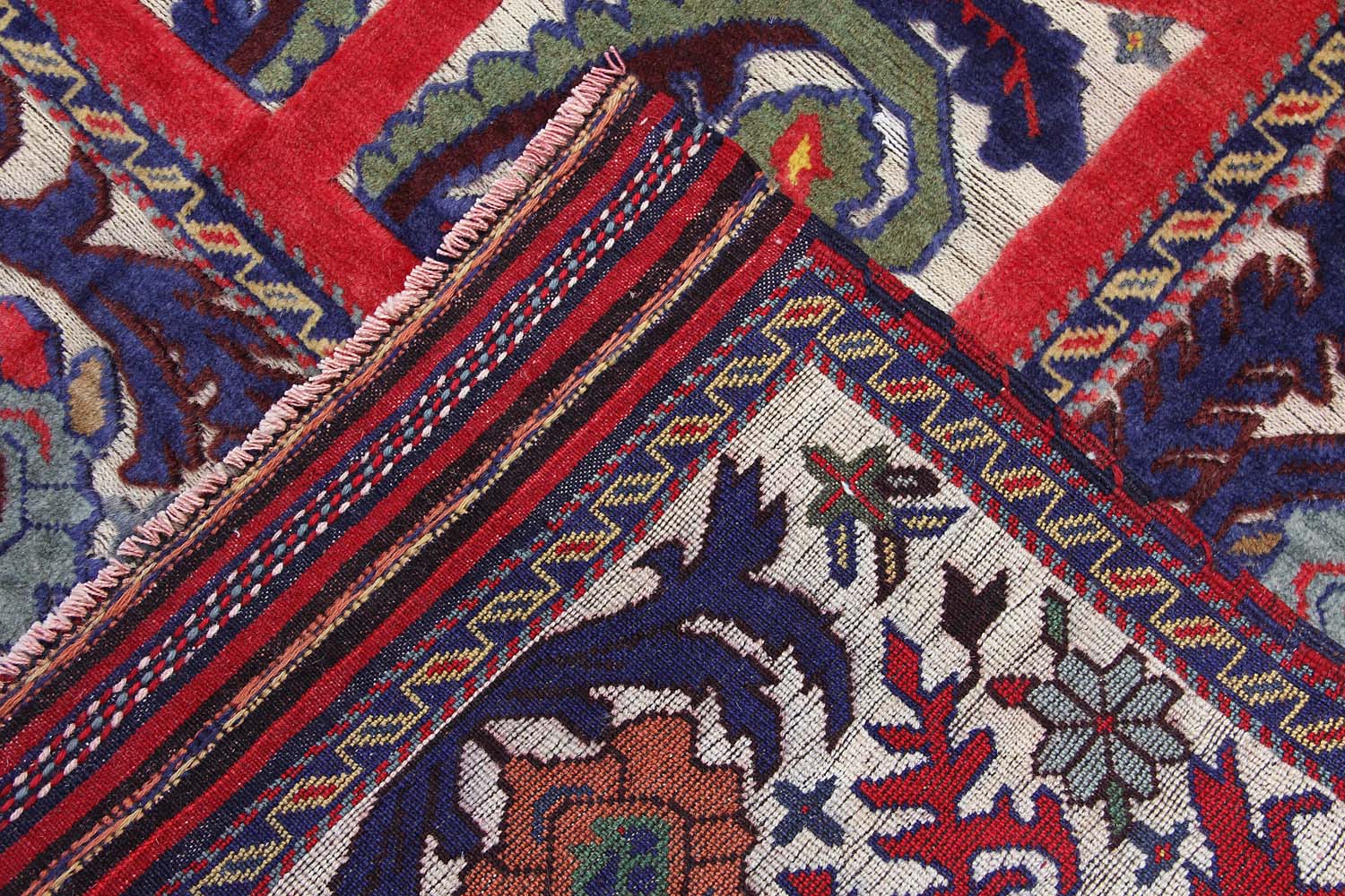 4' x 6' Red Handmade Berjista Afghan Rug Rectangular