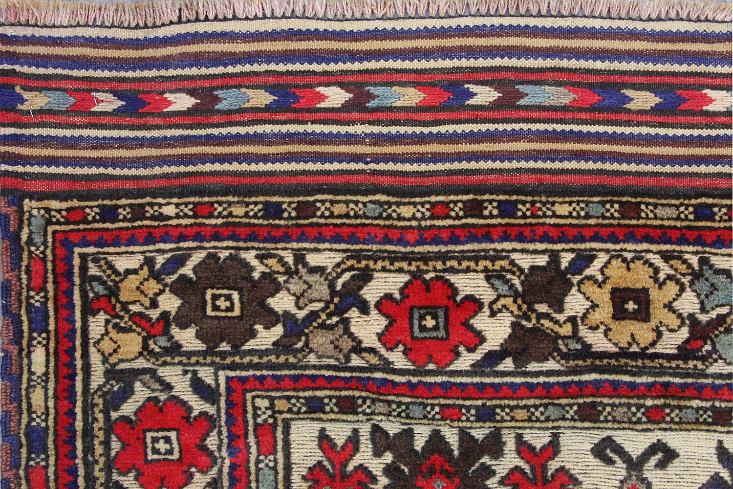 4' x 6' Ivory Handmade Berjista Afghan Rug Rectangular