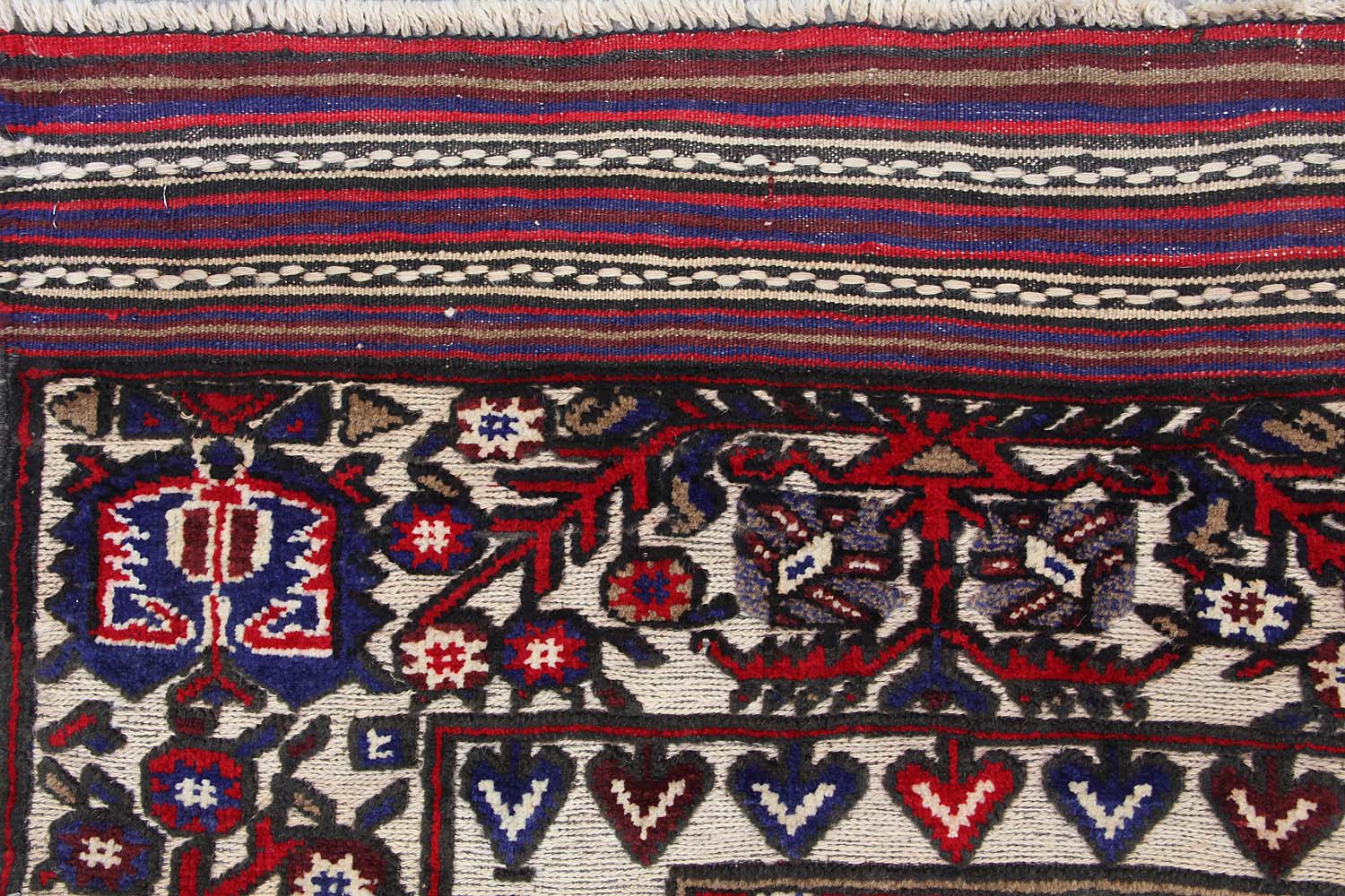 4' 6" x 6' 6 Red Handmade Berjista Afghan Rug Rectangular