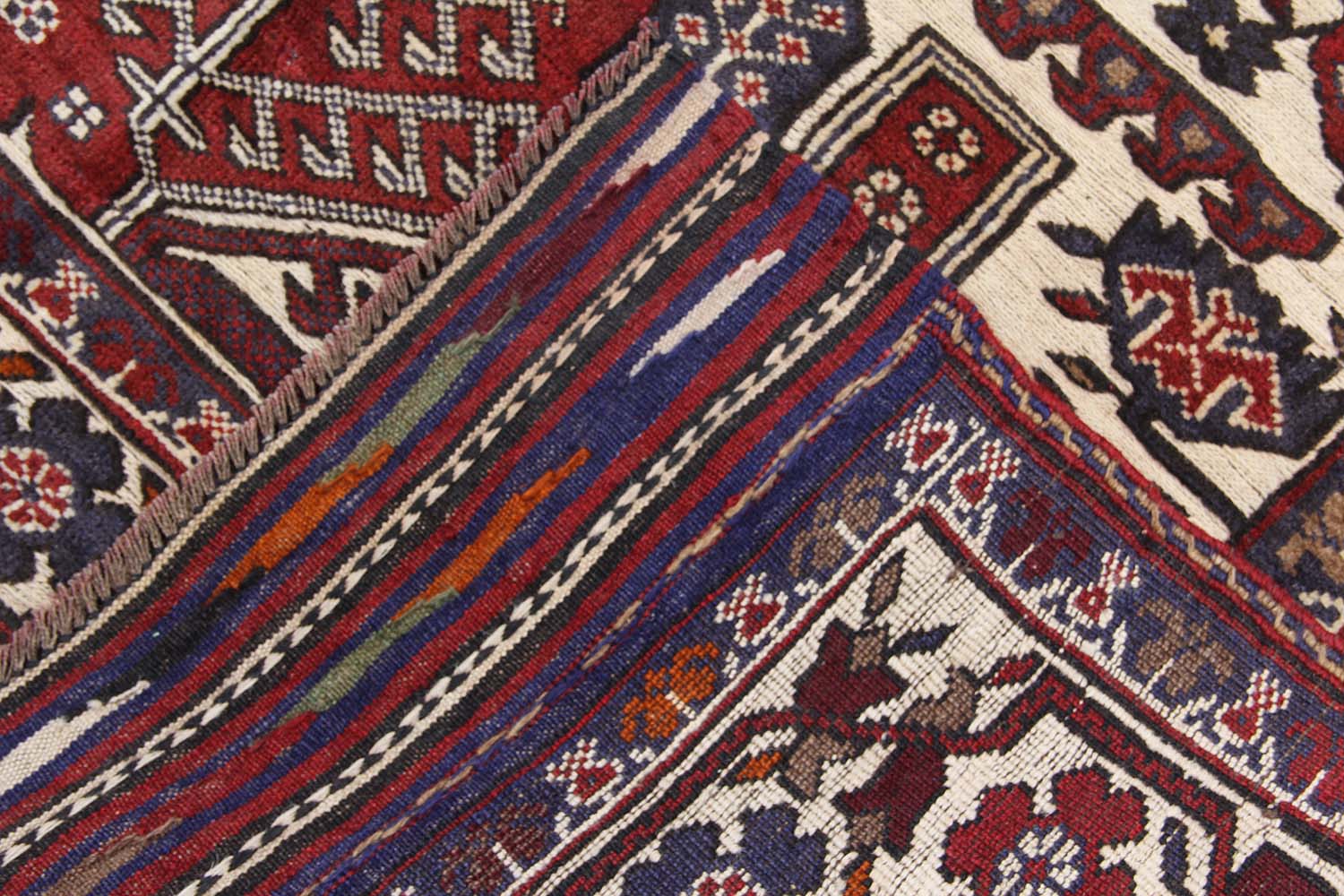 Ivory Handmade Berjista Afghan Rug Rectangular