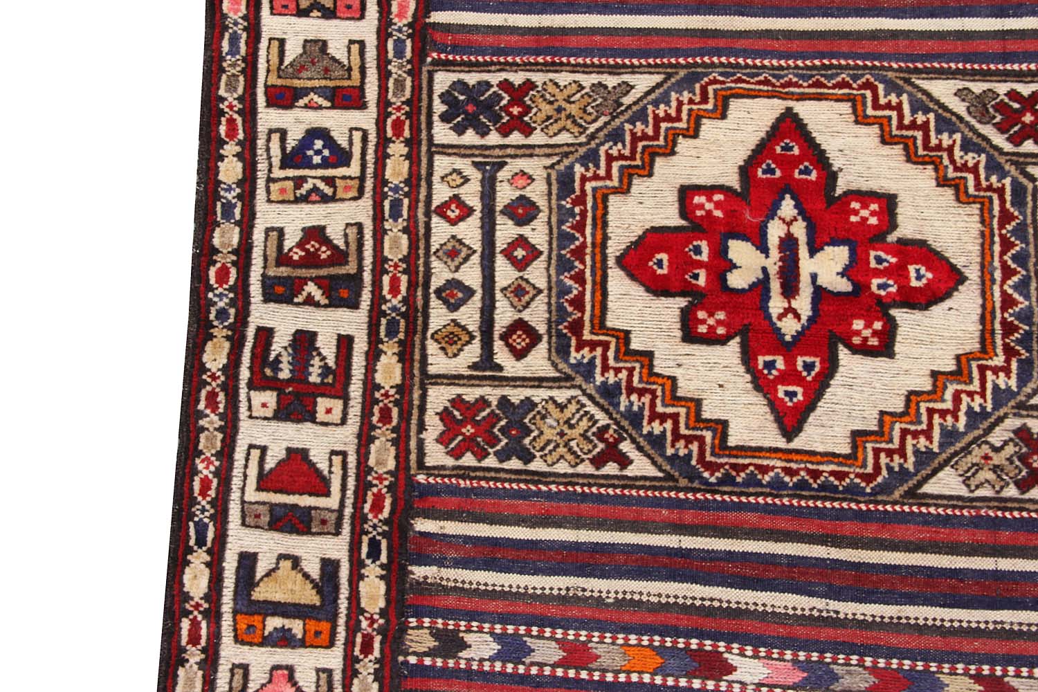 4' x 6' Multi Handmade Berjista Afghan Rug Rectangular