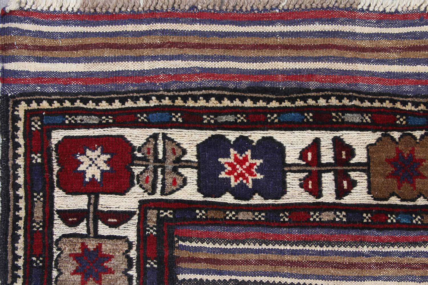 4' 6" x 6' 6 Multi Handmade Berjista Afghan Rug Rectangular