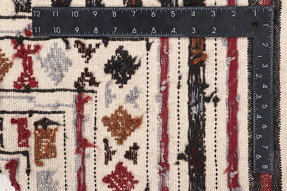 4' x 6' Ivory Handmade Pai Murgh Soumak Kilim Rug Rectangular