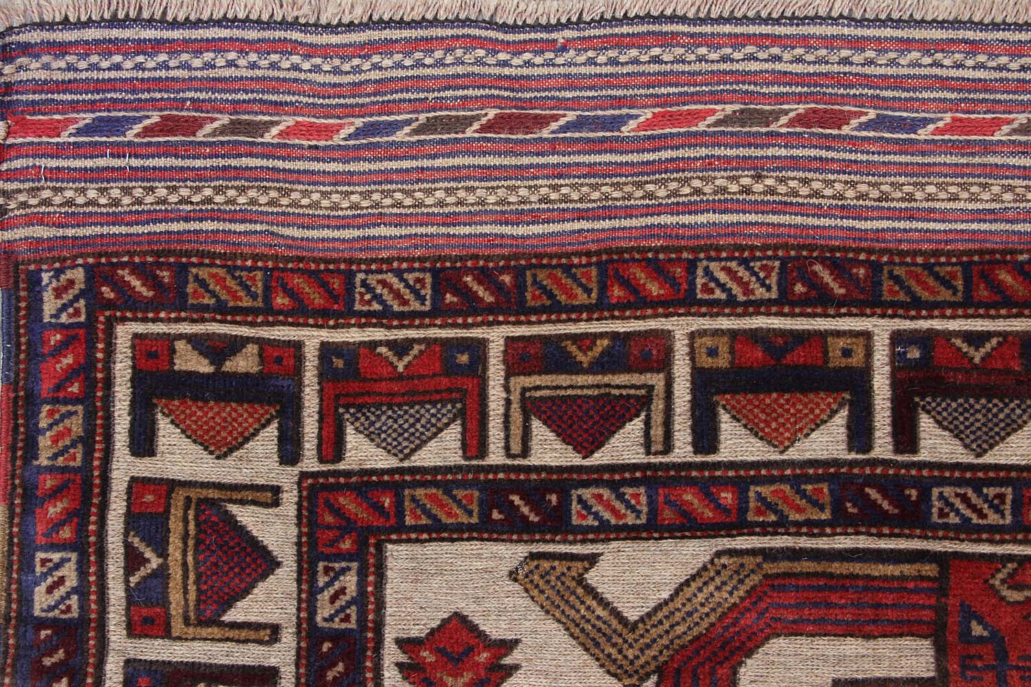 4' x 6' Daar Cheeni Handmade Berjista Afghan Rug Rectangular