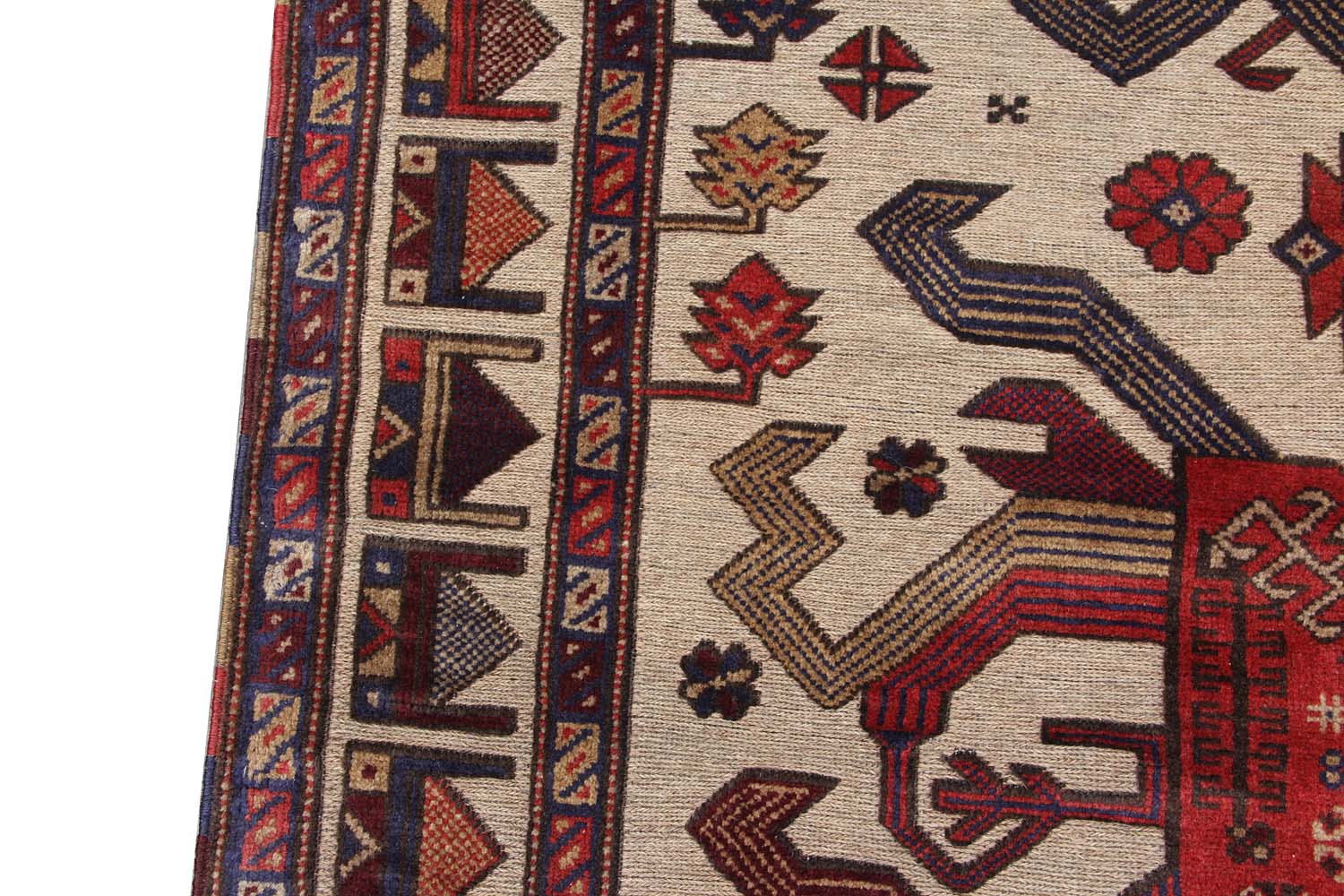 4' x 6' Daar Cheeni Handmade Berjista Afghan Rug Rectangular