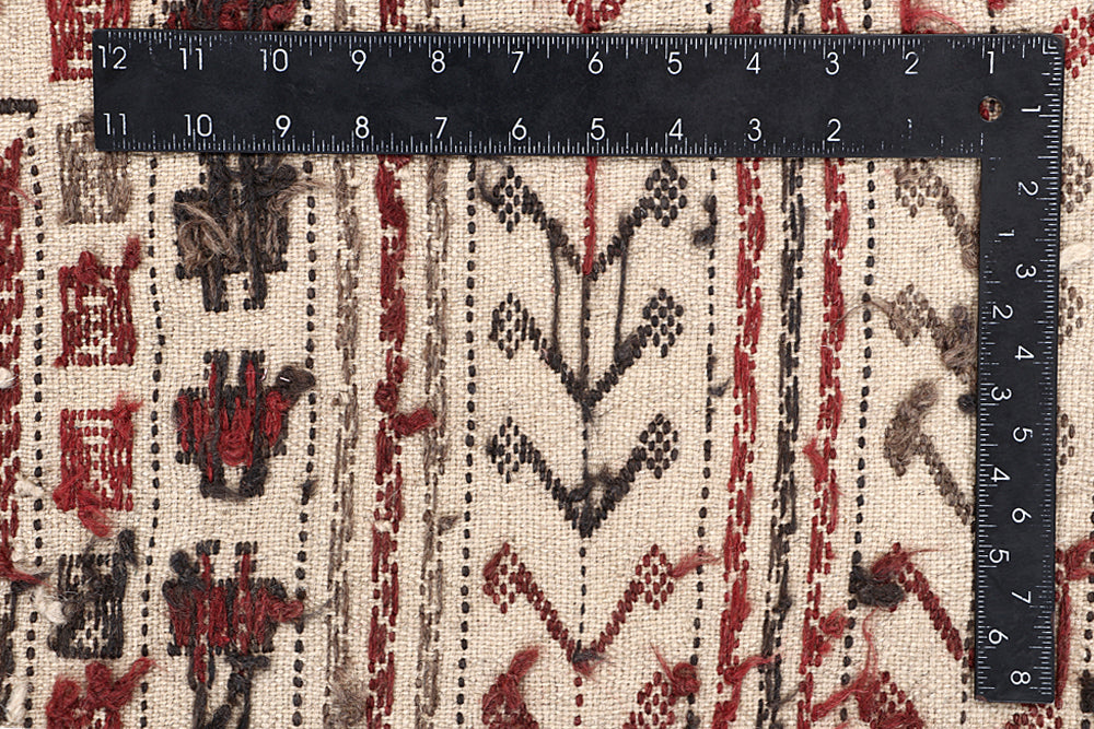 4' x 6' Ivory Handmade Pai Murgh Soumak Kilim Rug Rectangular
