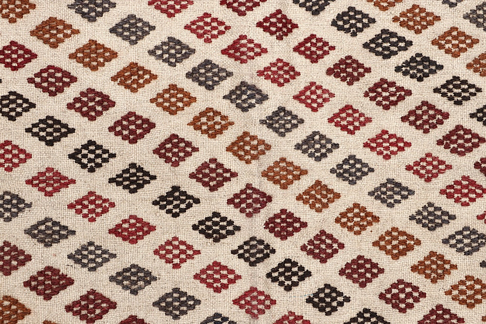 Ivory Handmade Pai Murgh Soumak Kilim Rug Rectangular