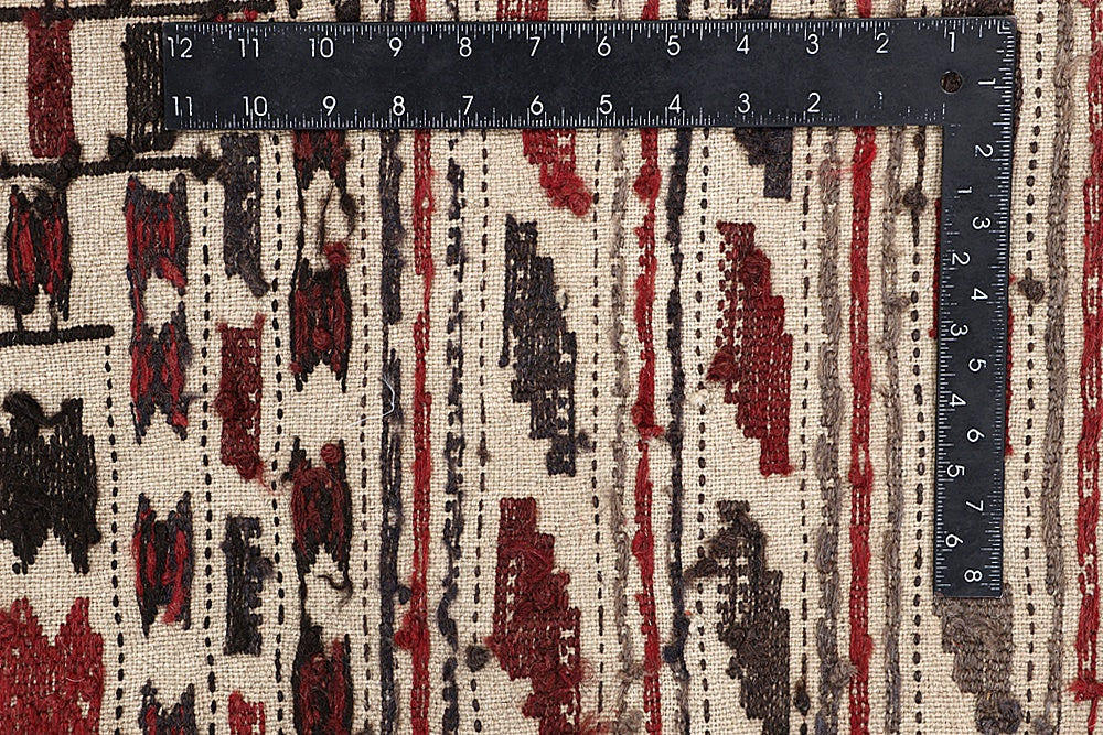 Ivory Handmade Pai Murgh Soumak Kilim Rug Rectangular