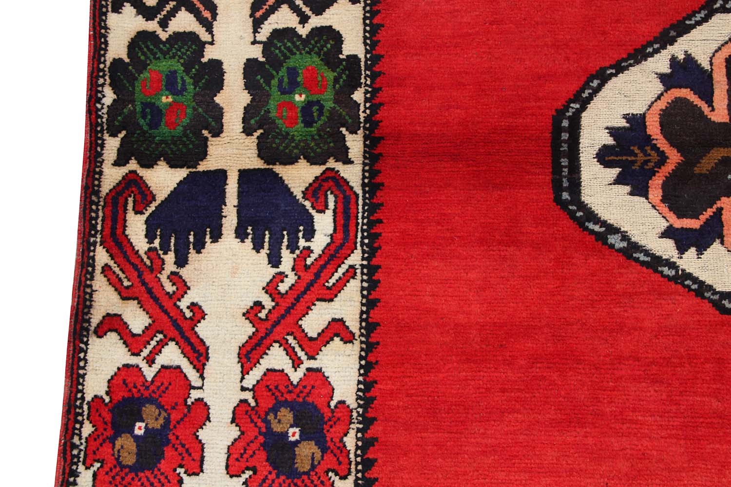 4' 6" x 6' 6 Red Handmade Berjista Afghan Rug Rectangular