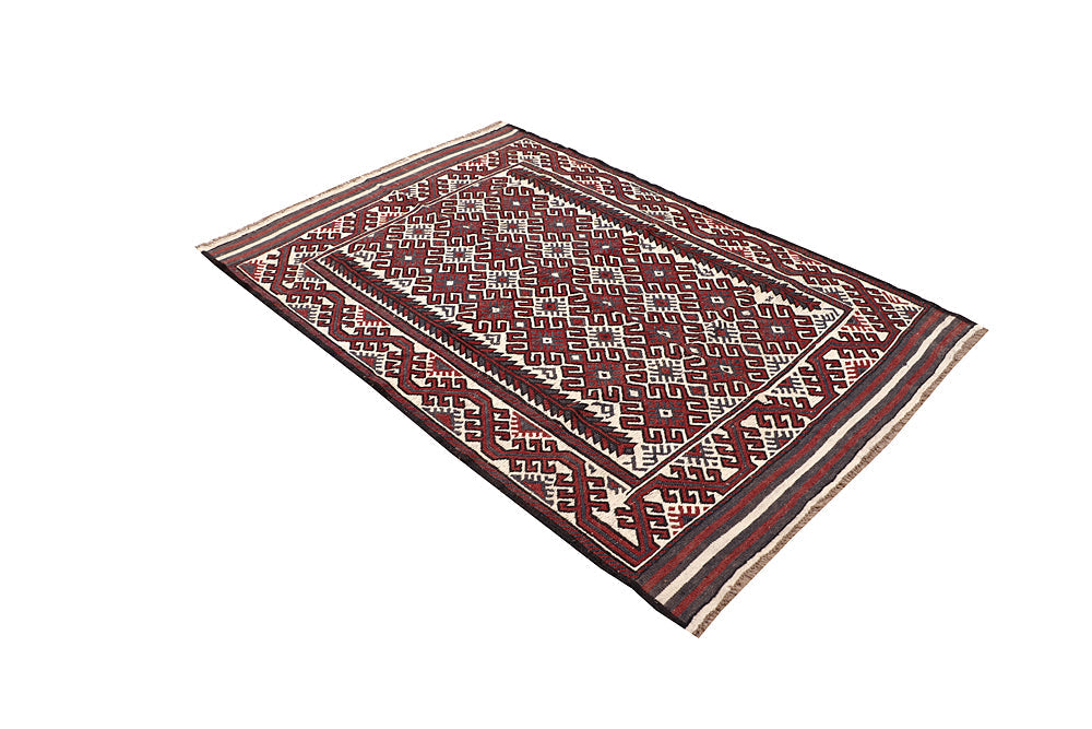 Ivory Handmade Pai Murgh Soumak Kilim Rug Rectangular