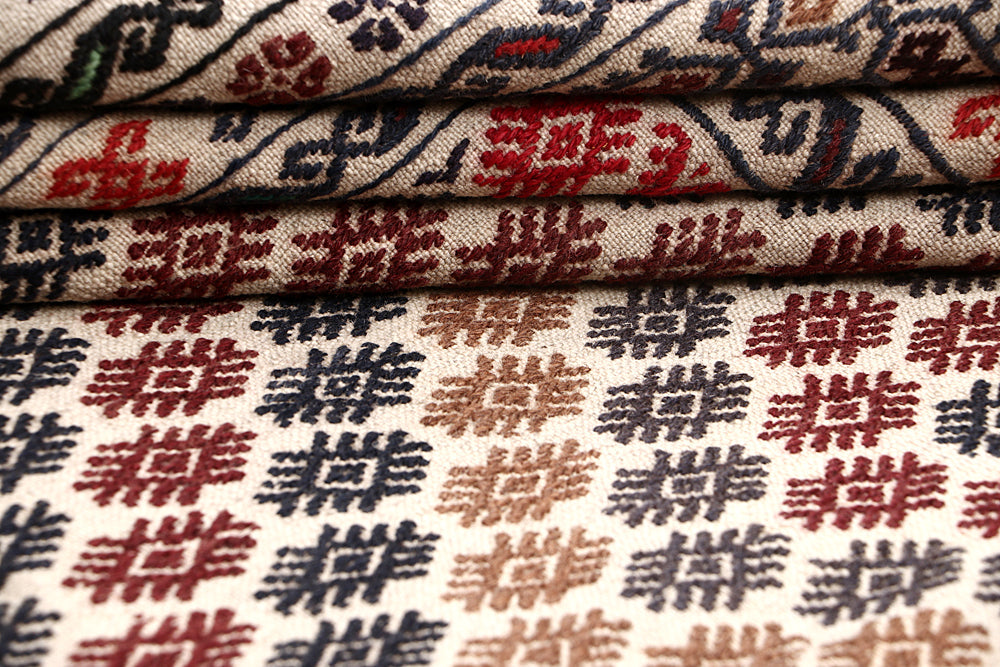 4' x 6' Ivory Handmade Pai Murgh Soumak Kilim Rug Rectangular