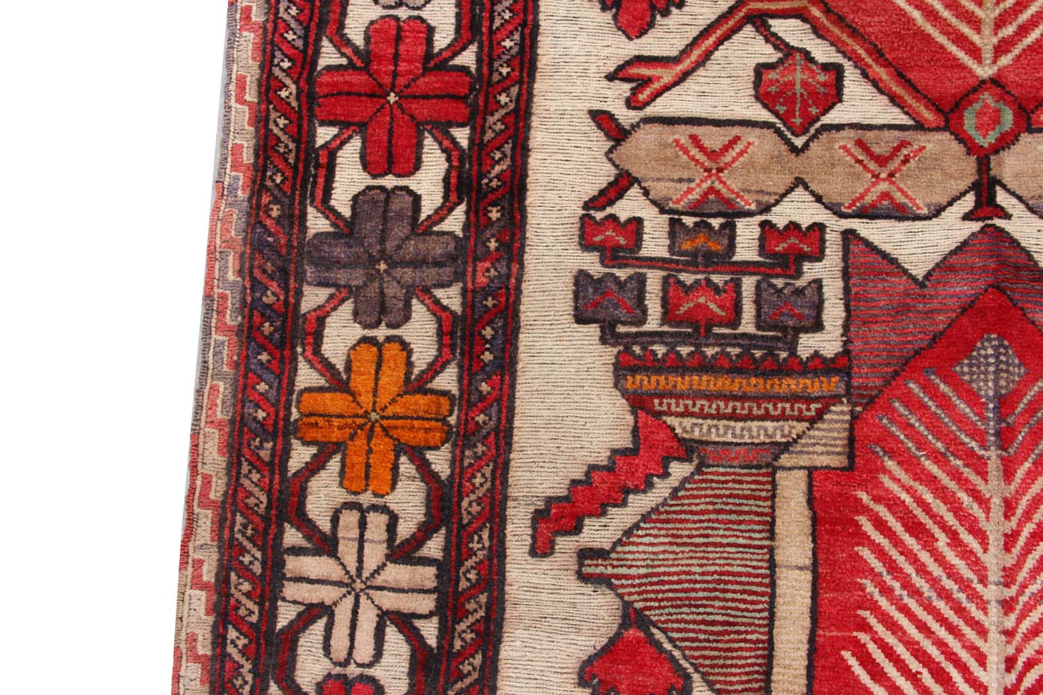4' 6" x 6' 6 Daar Cheeni Handmade Berjista Afghan Rug Rectangular