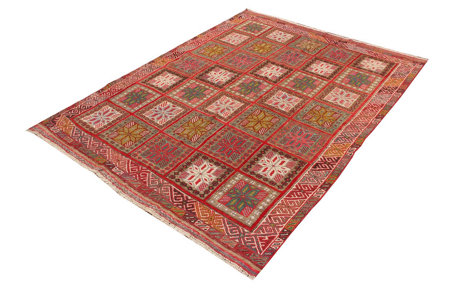 4' 6" x 6' 6 Multi Handmade Berjista Afghan Rug Rectangular