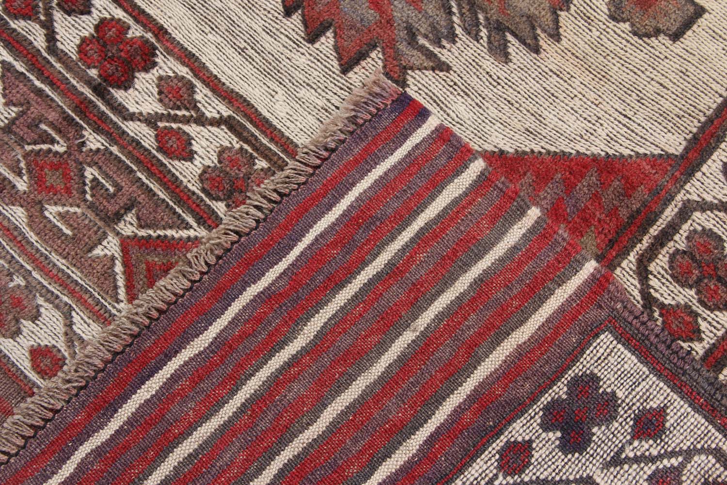 4' 6" x 6' 6 Ivory Handmade Berjista Afghan Rug Rectangular