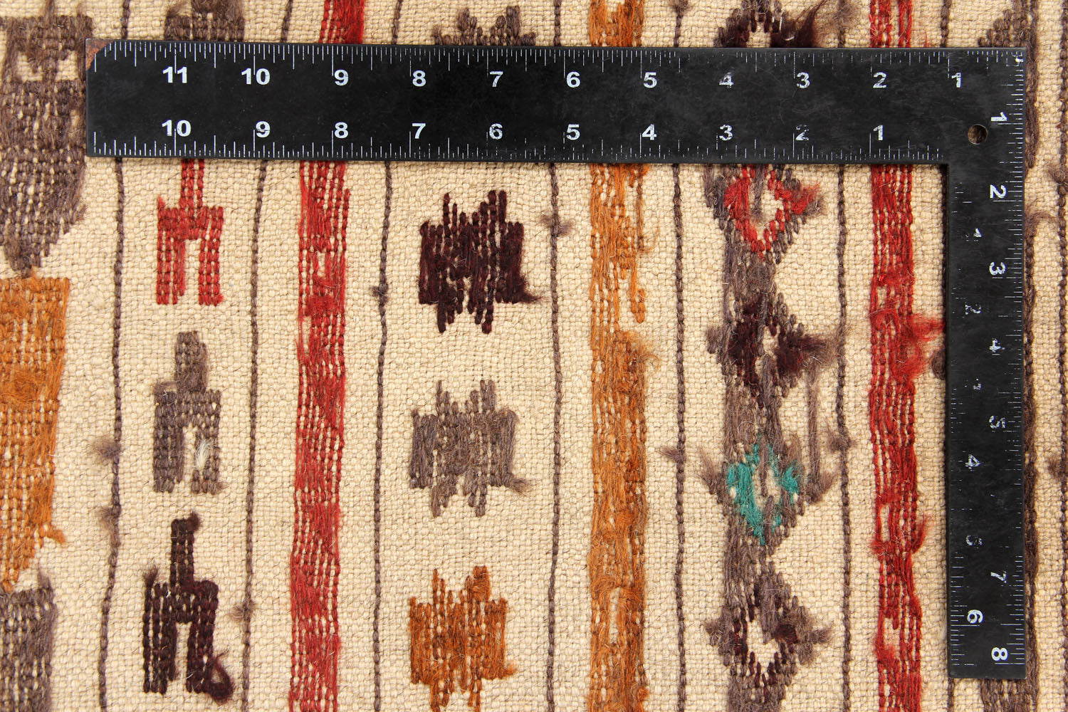 4' 6" x 6' 6 Ivory Handmade Pai Murgh Soumak Kilim Rug Rectangular