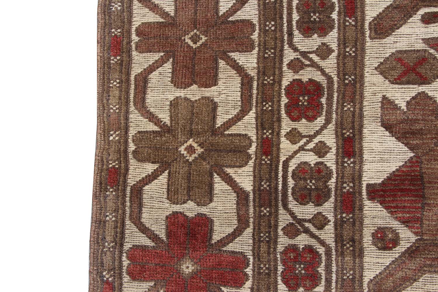4' x 6' Daar Cheeni Handmade Berjista Afghan Rug Rectangular