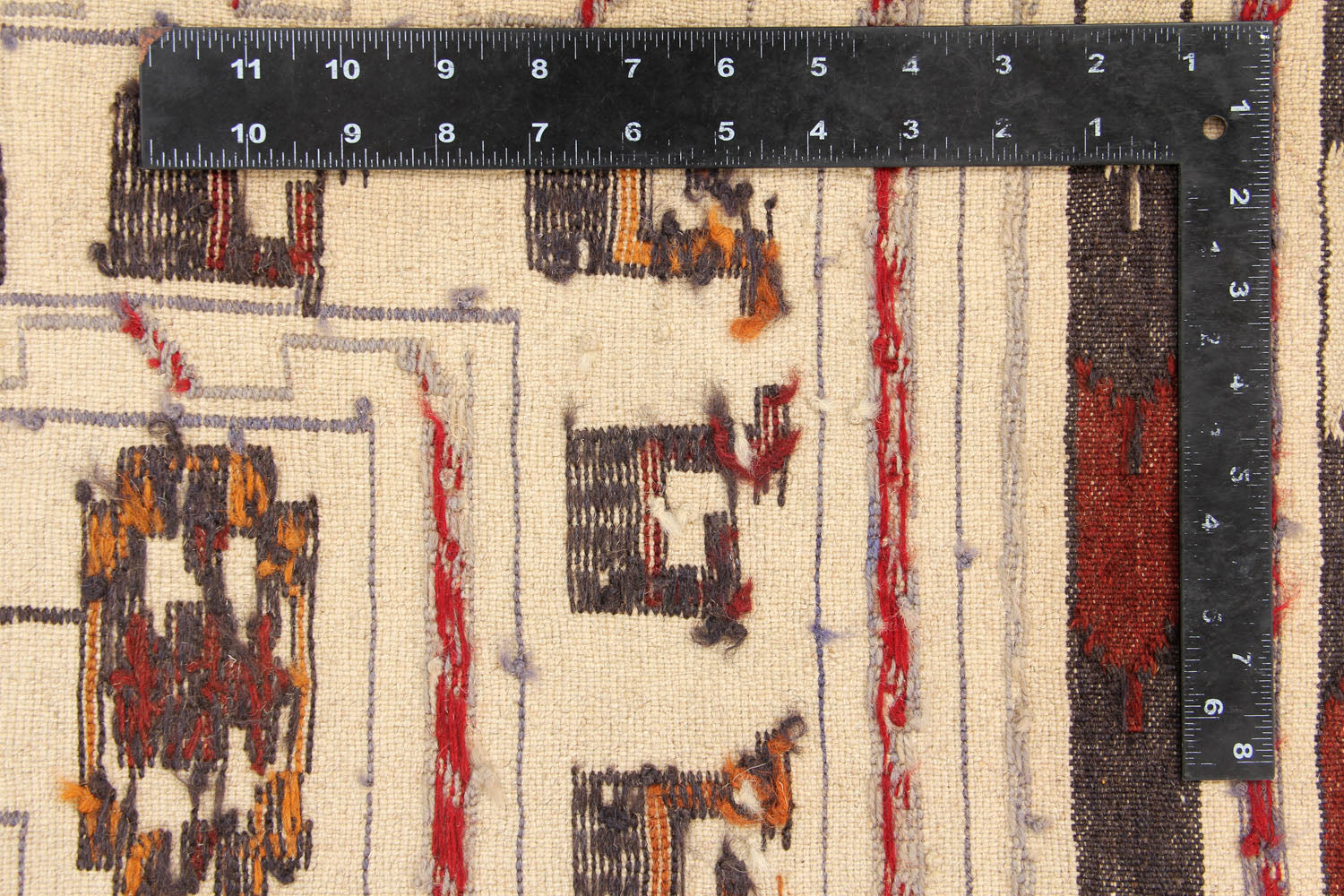 4' 6" x 6' 6 Ivory Handmade Pai Murgh Soumak Kilim Rug Rectangular