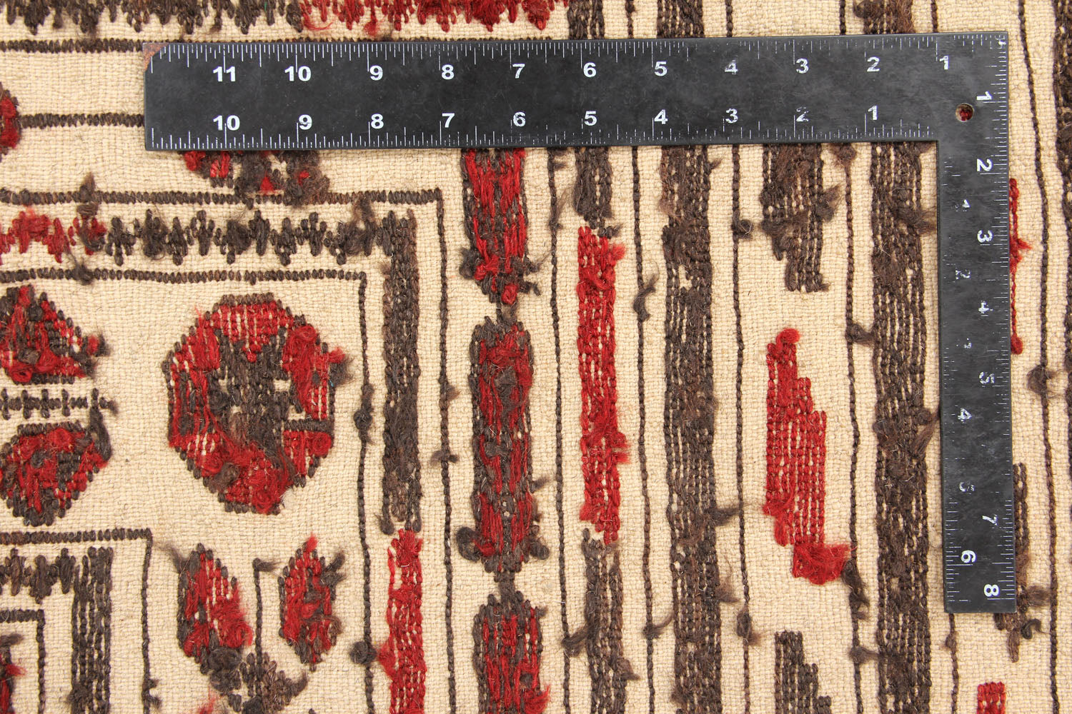4' 6" x 6' 6 Ivory Handmade Pai Murgh Soumak Kilim Rug Rectangular