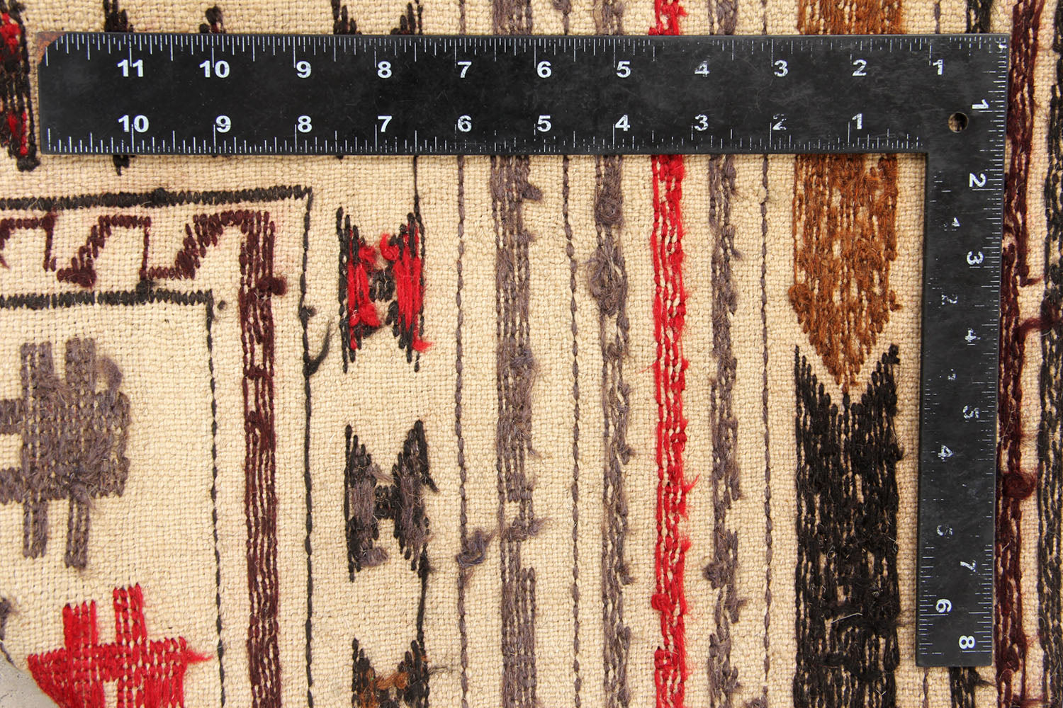 4' 6" x 6' 6 Ivory Handmade Pai Murgh Soumak Kilim Rug Rectangular